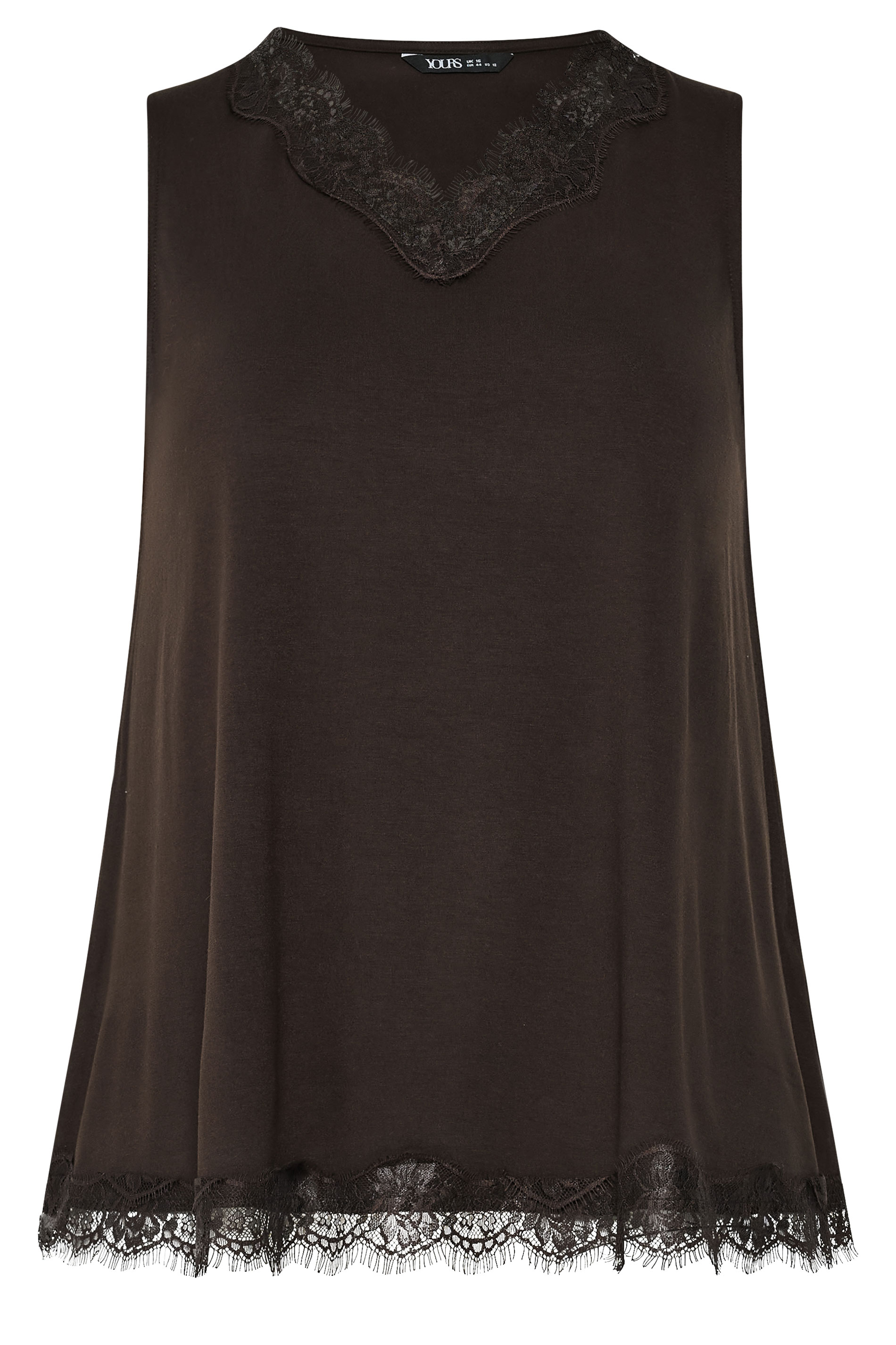 YOURS Plus Size Black Lace Satin Scarf | Yours Clothing 5
