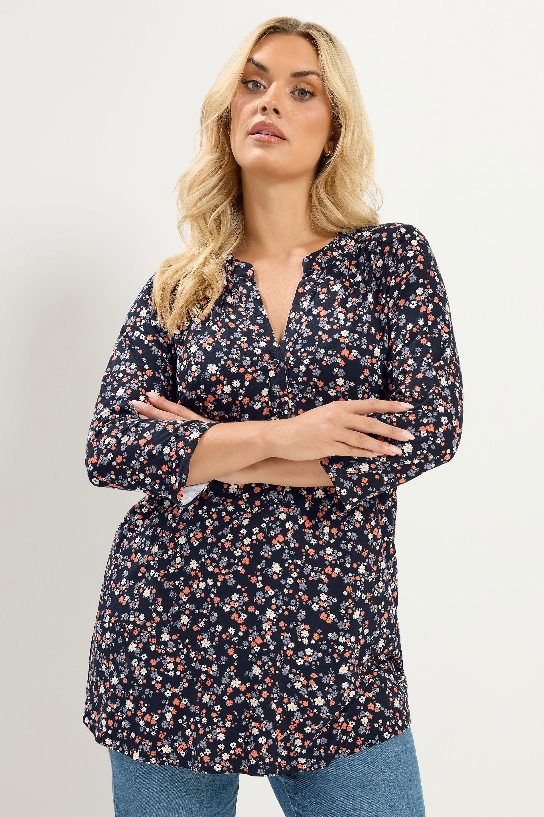 YOURS Plus Size Black Floral Shirt | Yours Clothing 3