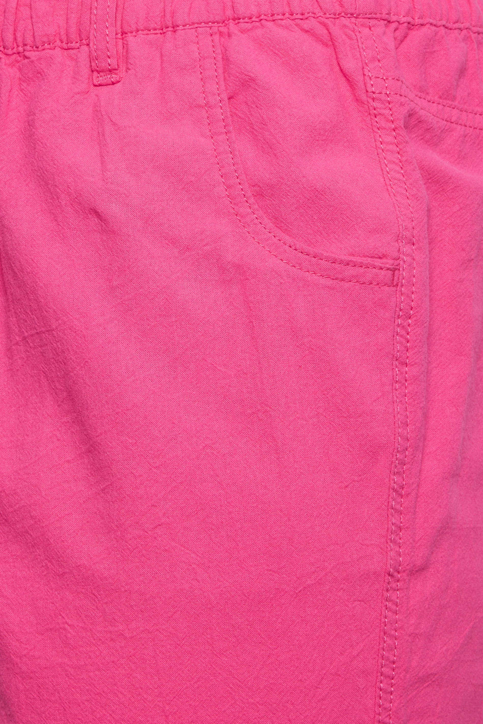 YOURS Curve Plus Size Hot Pink Cotton Shorts | Yours Clothing  3