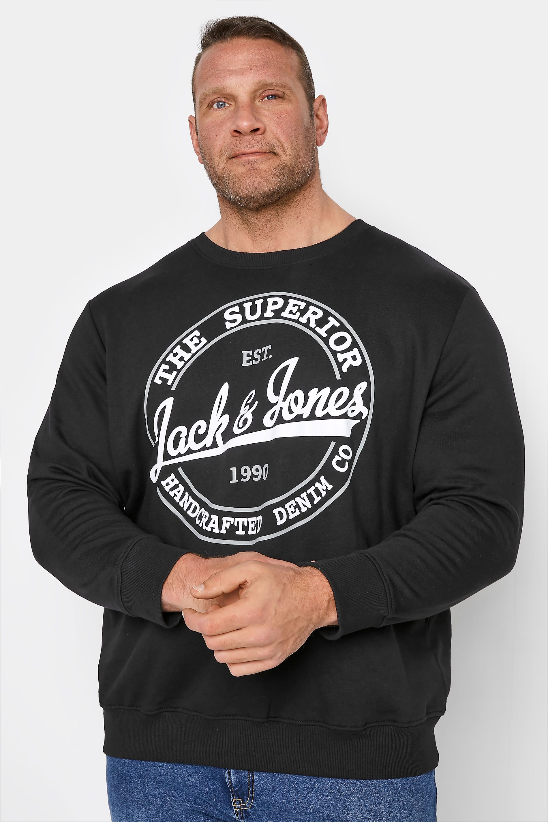 JACK & JONES Black Brat Sweatshirt | BadRhino 1