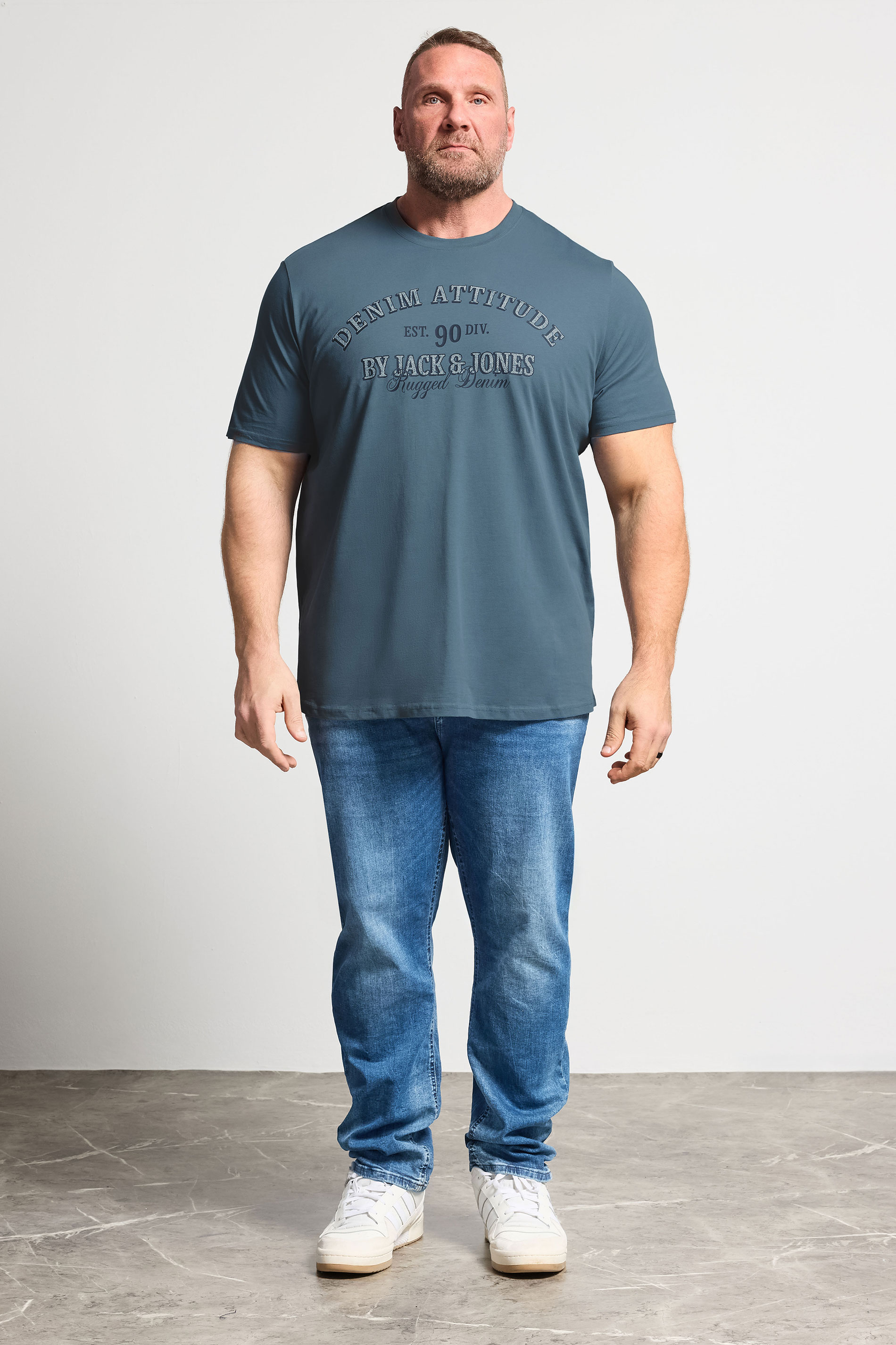 JACK & JONES Big & Tall Blue Mirage Graphic T-Shirt | BadRhino 1