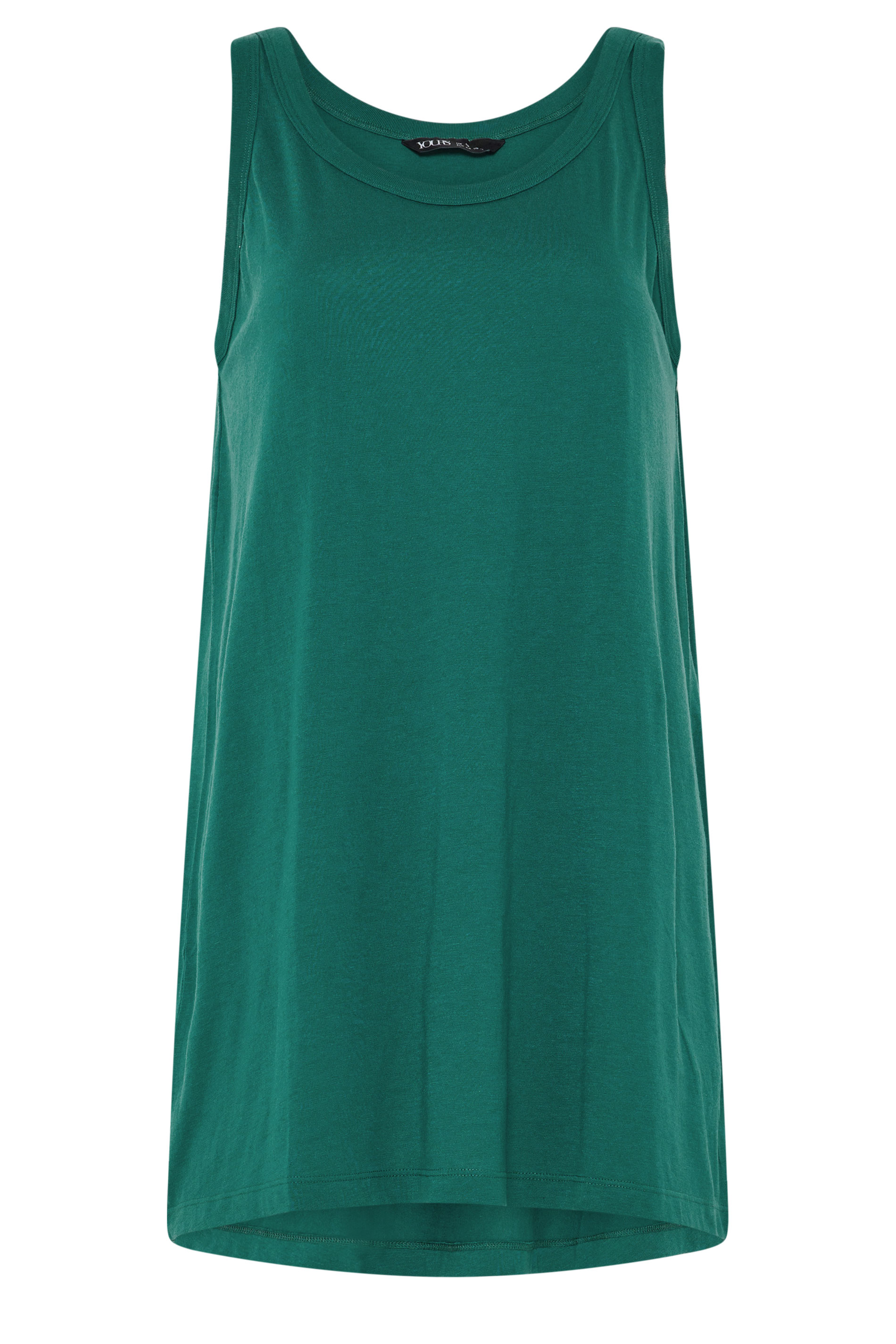 YOURS Plus Size Green Basic Core Vest Top | Yours Clothing 5