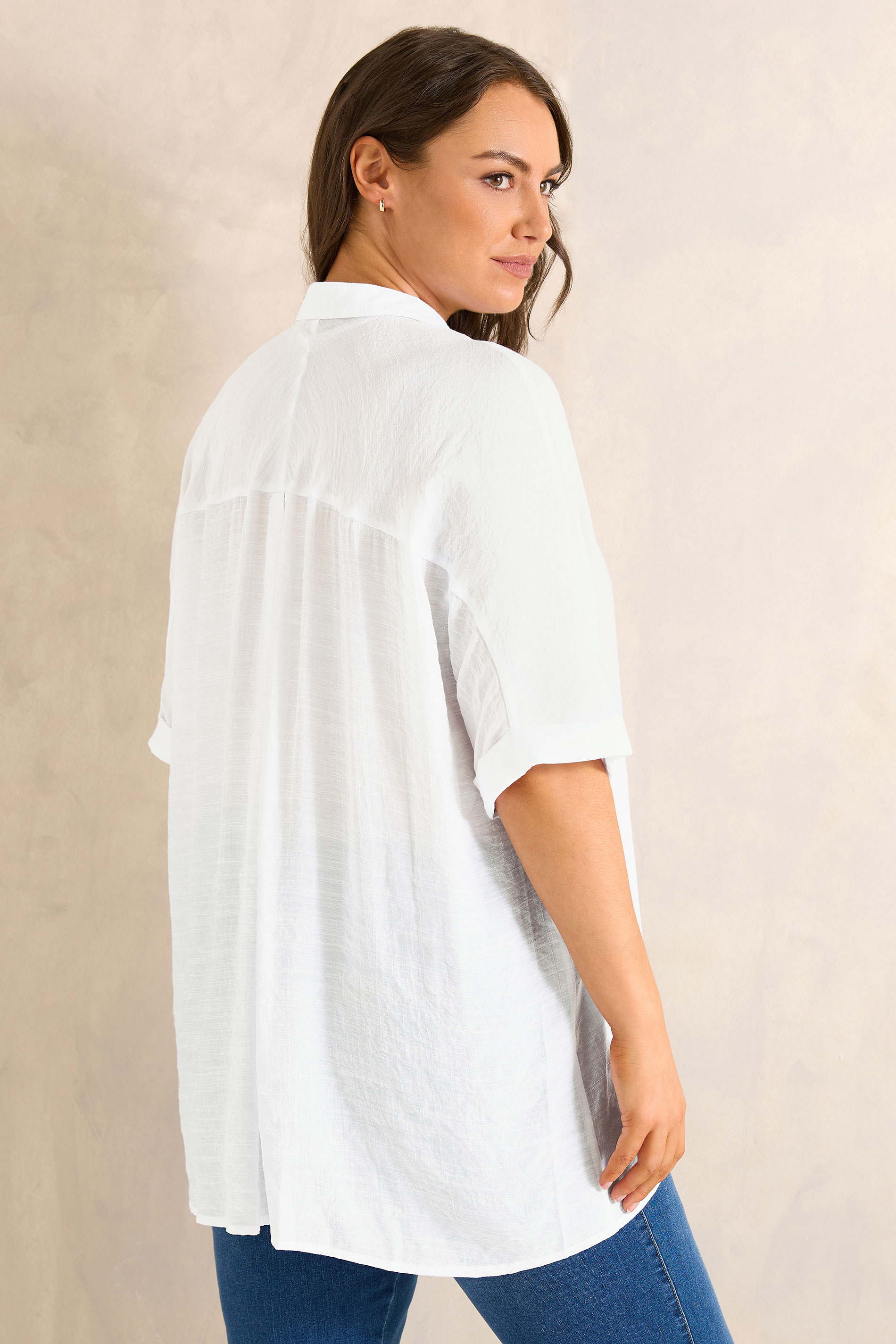 EVANS Plus Size White Button Through Shirt | Evans 2