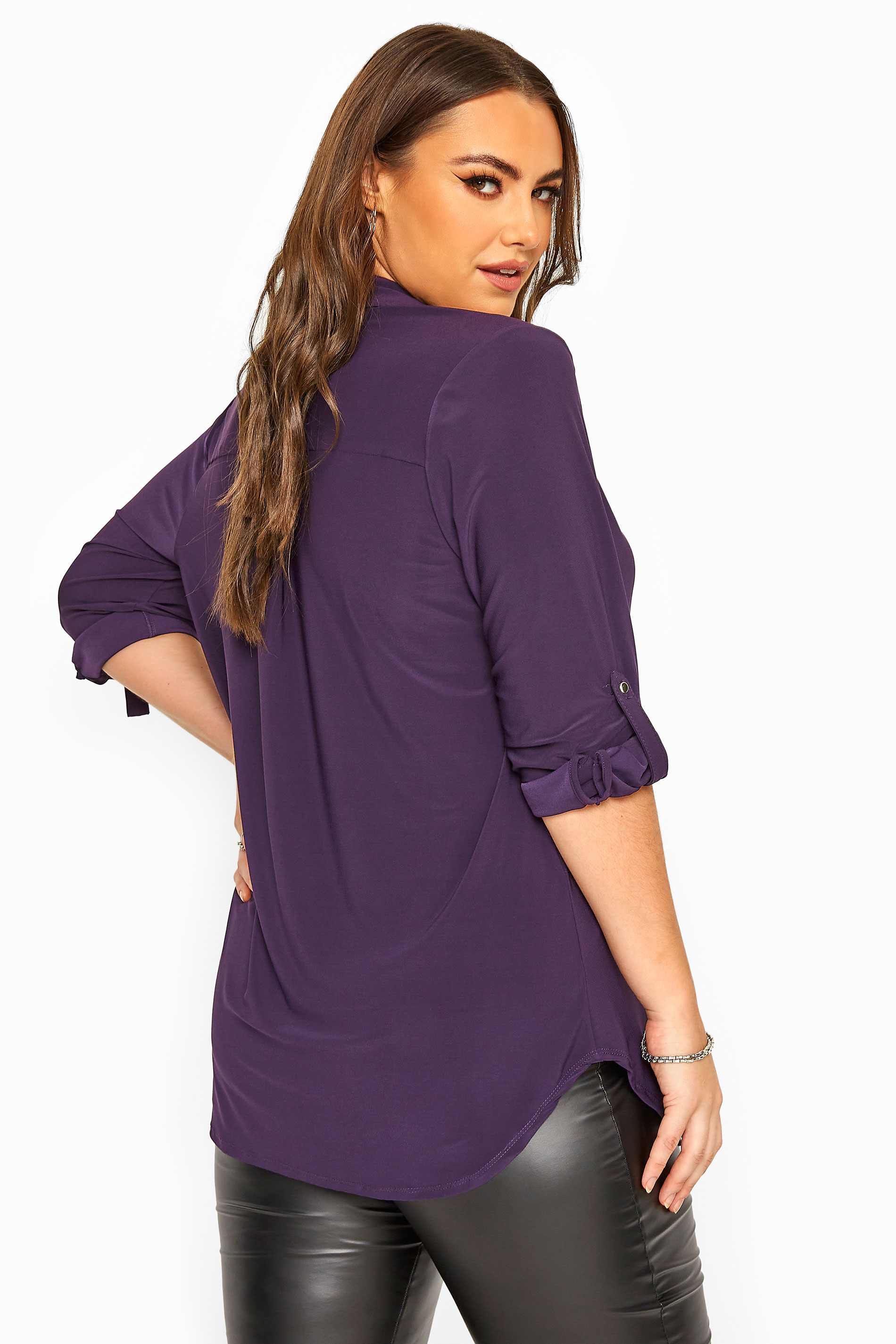 Purple Pleated Chiffon Blouse | Yours Clothing