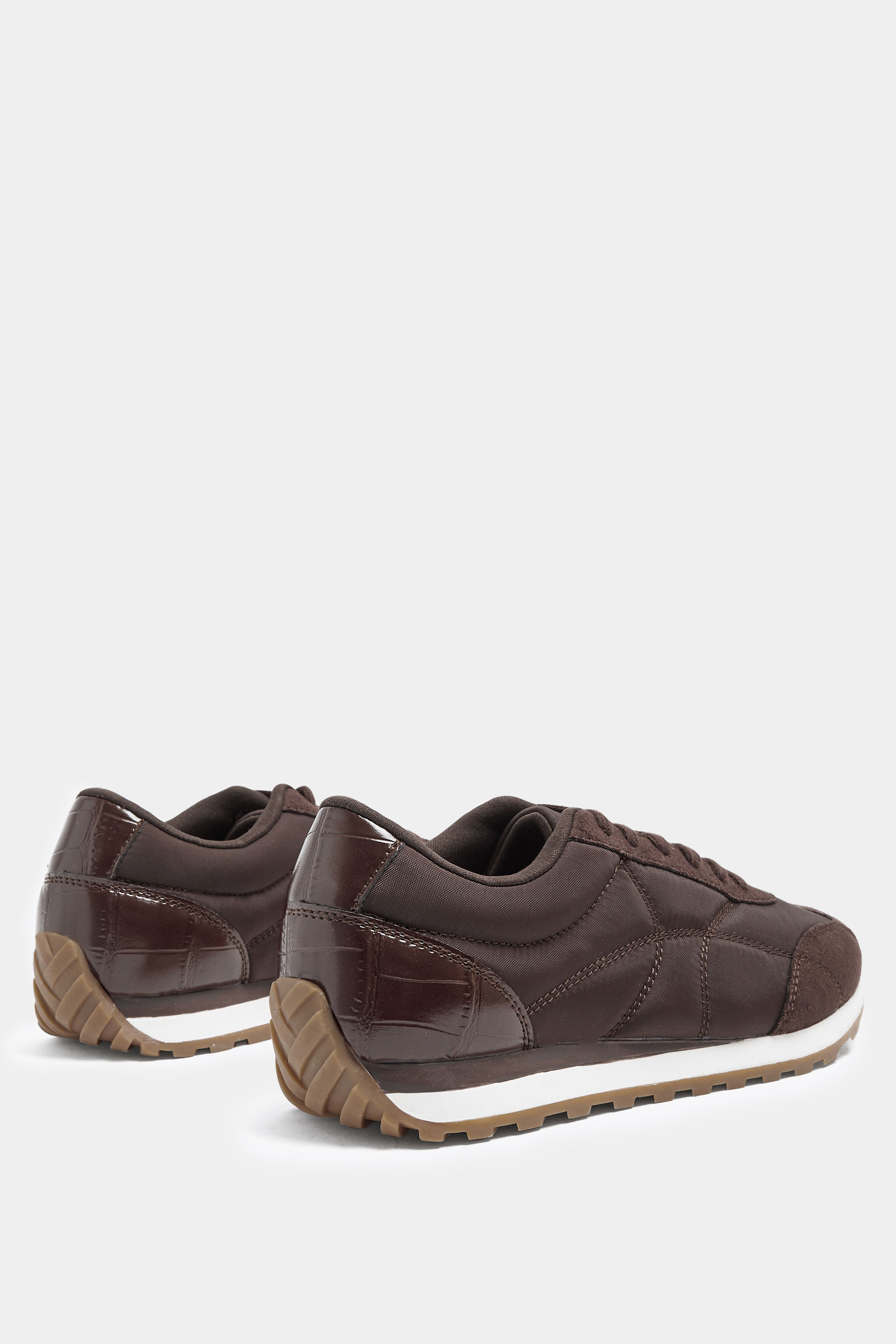 Burgundy Red Quilted Trainers In Wide E Fit | Yours Clothing 4