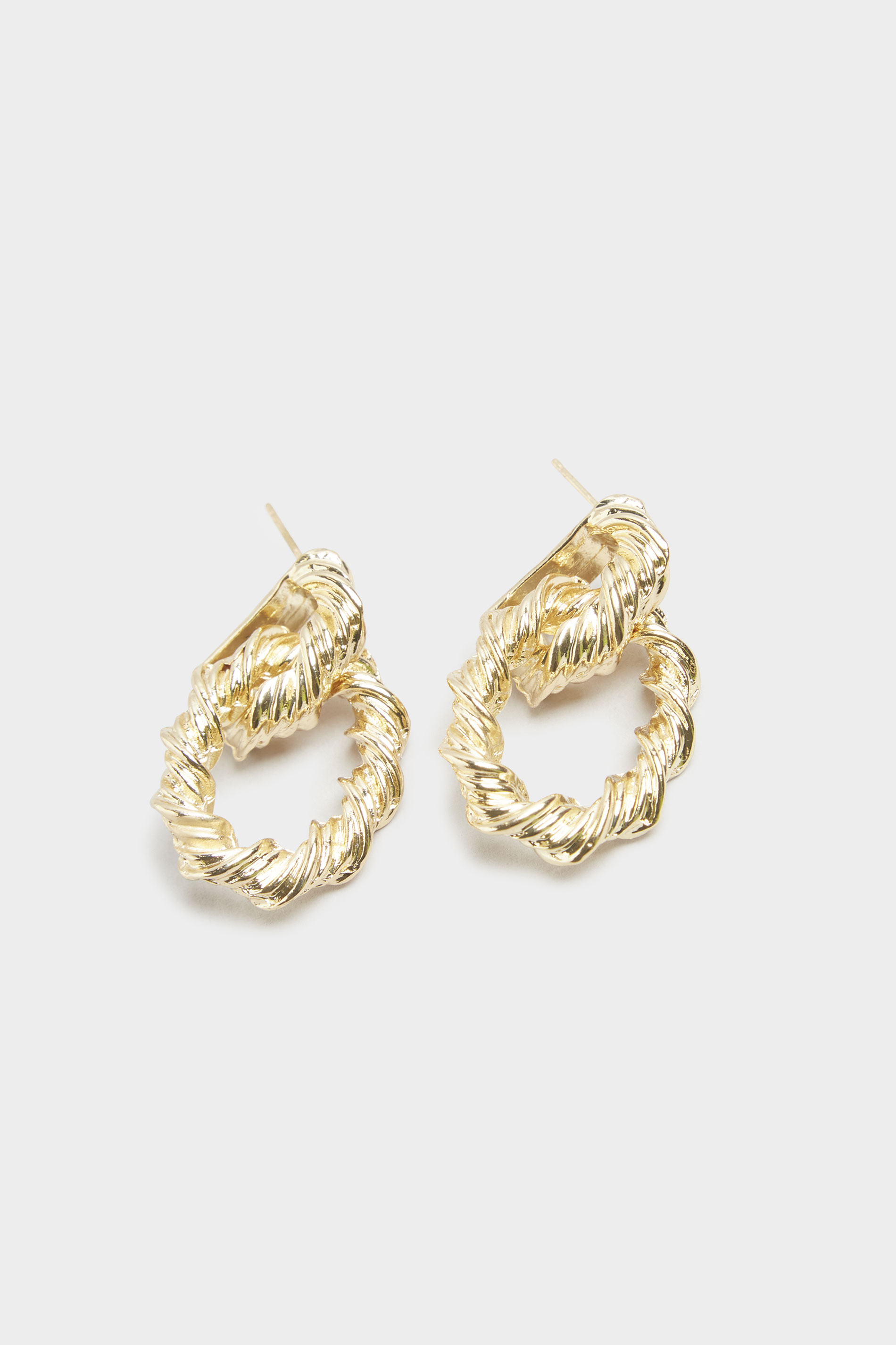 Gold Rope Hoop Earrings | Yours Clothing 3