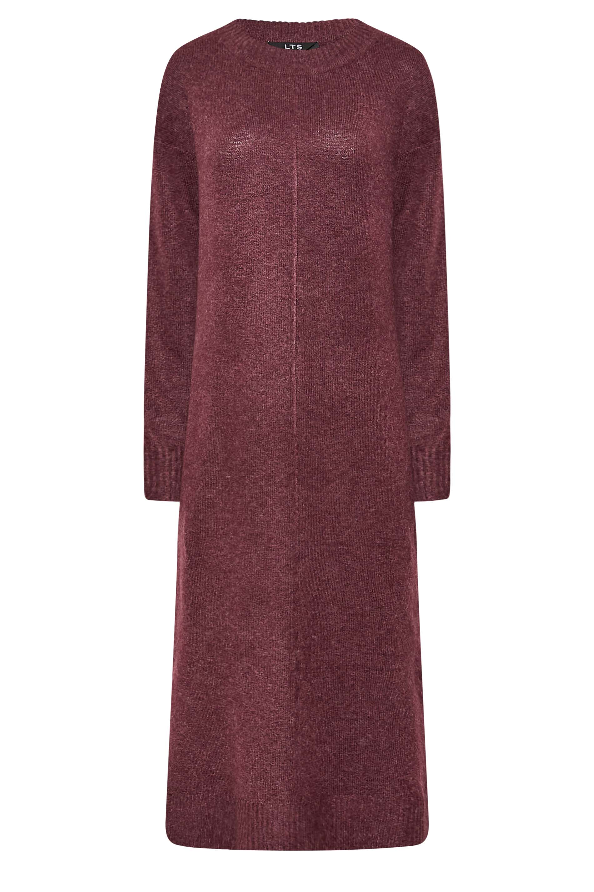 LTS Tall Women's Burgundy Red Knitted Midi Dress | Long Tall Sally  2