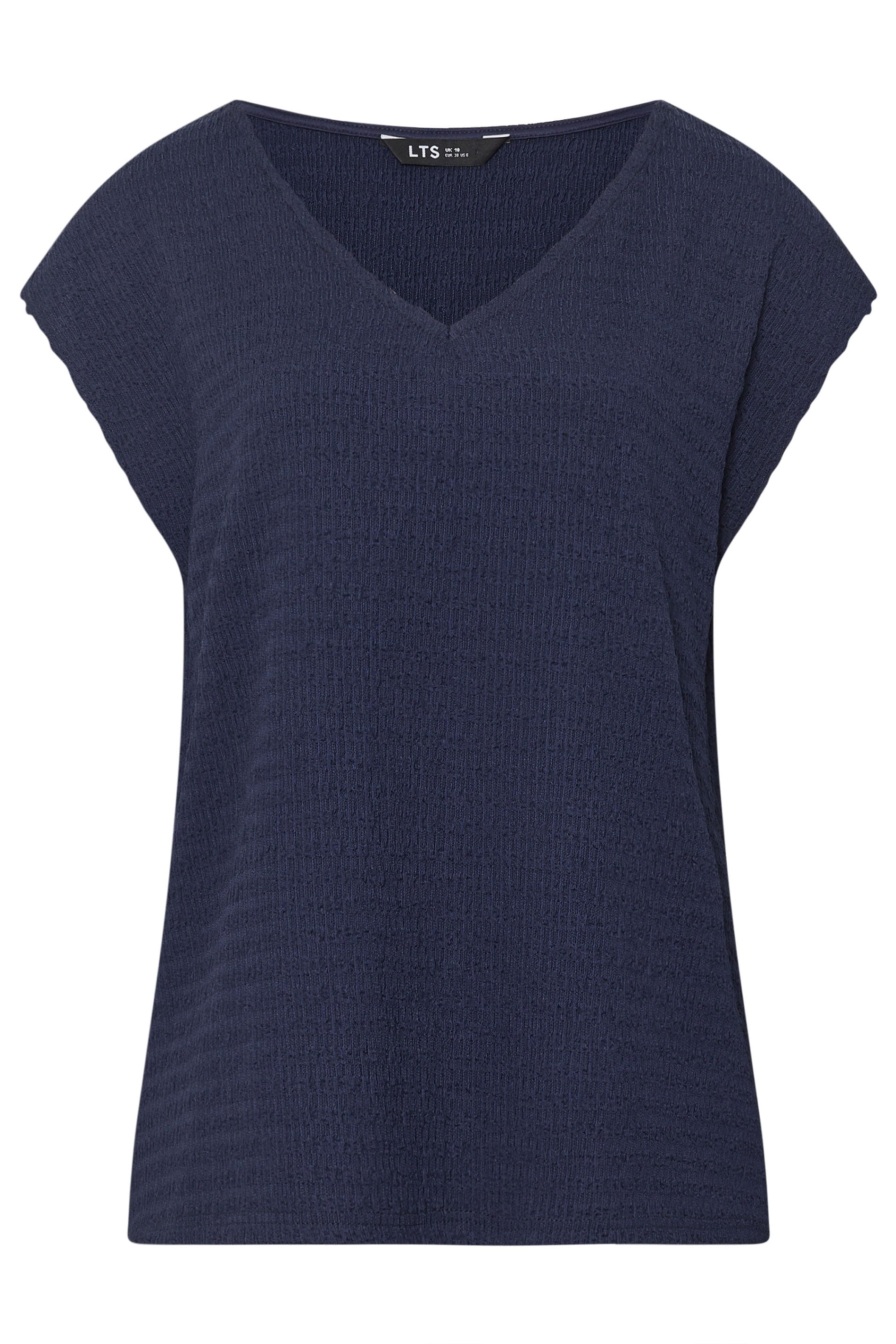 LTS Tall Women's Navy Blue Textured Top | Long Tall Sally 5