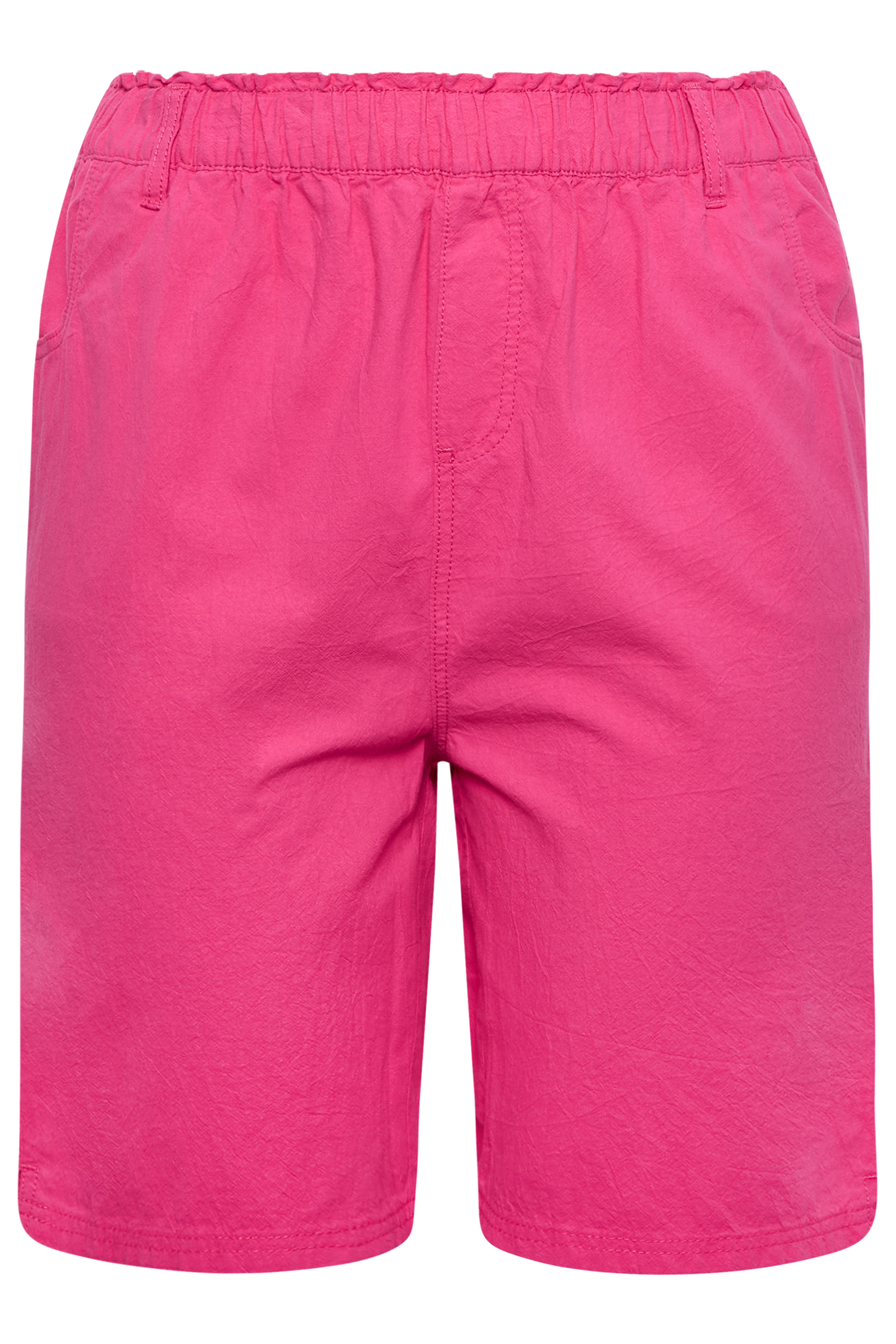 YOURS Curve Plus Size Hot Pink Cotton Shorts