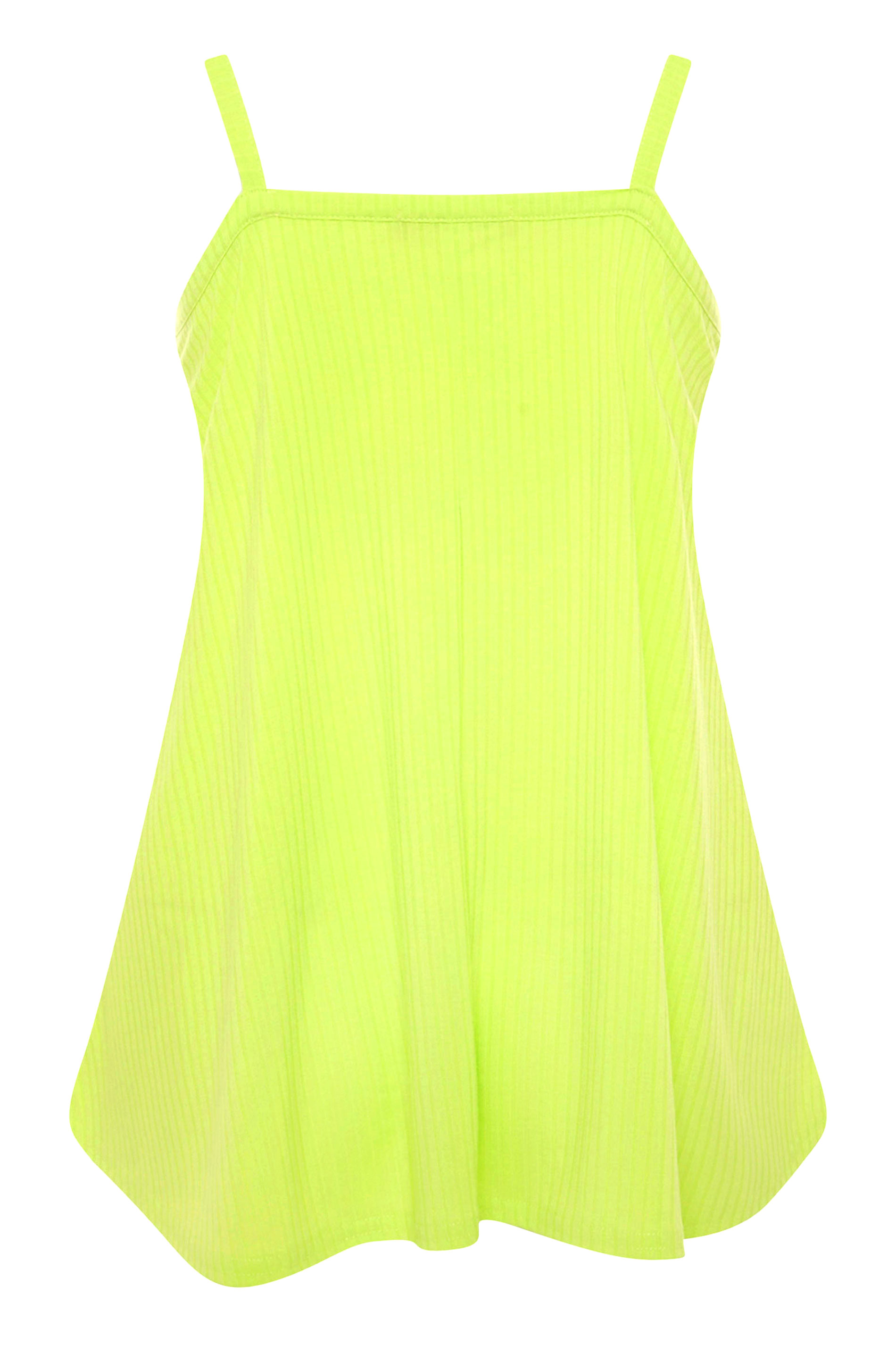 LIMITED COLLECTION Lime Green Ribbed Swing Cami | Yours Clothing
