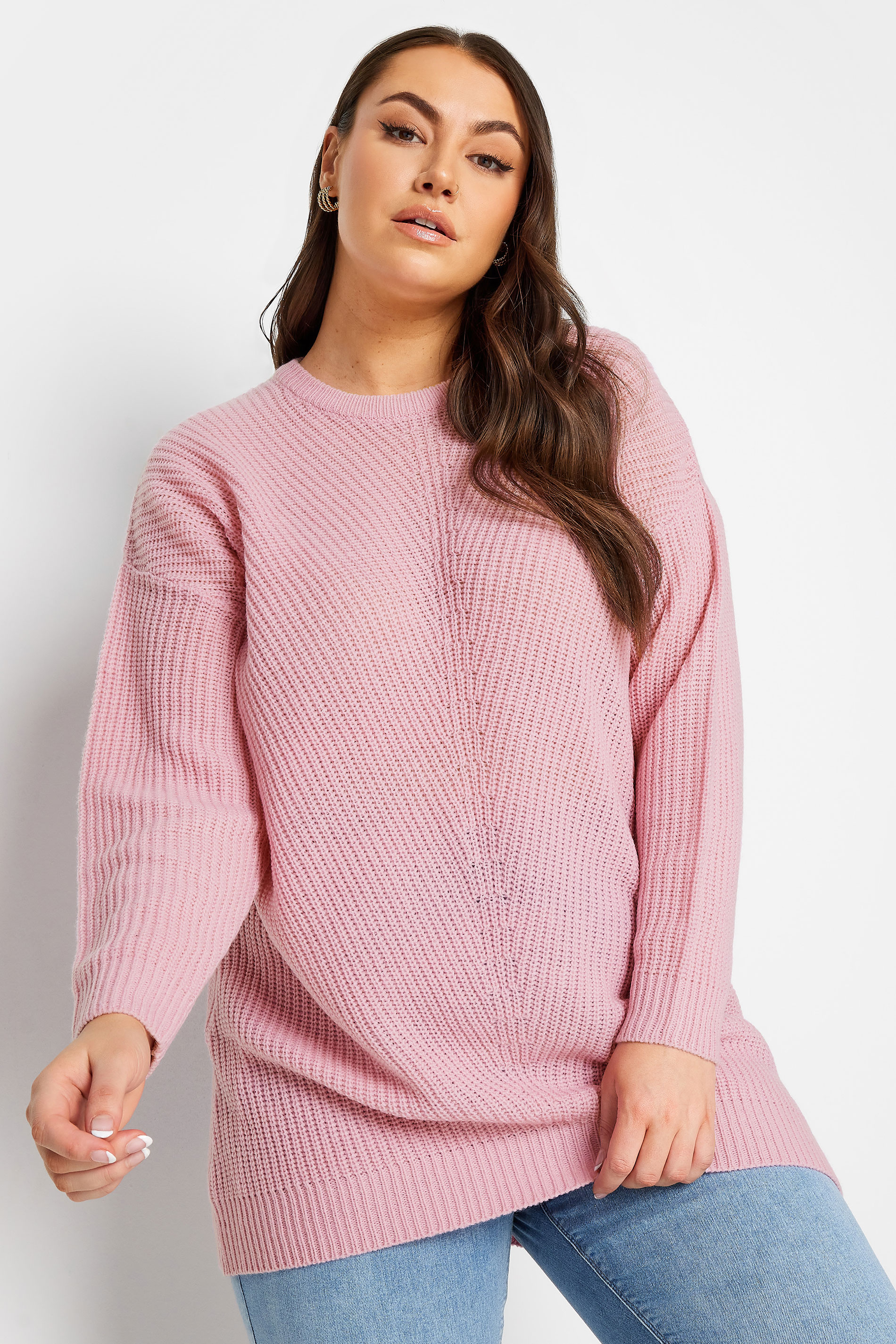 YOURS Plus Size Pink Essential Jumper | Yours Clothing 1