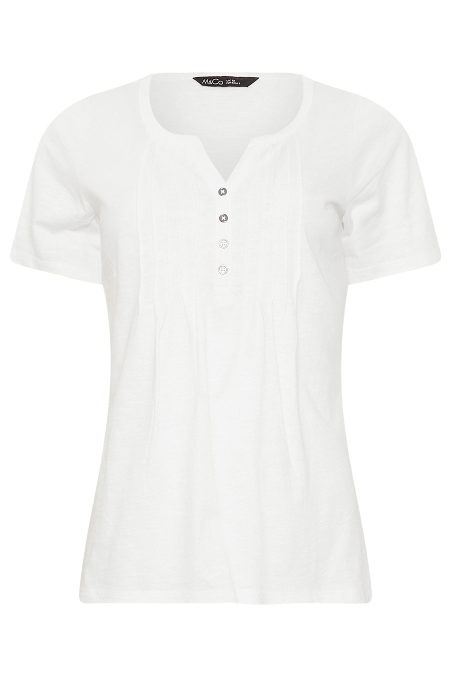 M&Co 2 PACK Red & White Floral Cotton Henley Tops | M&Co 9