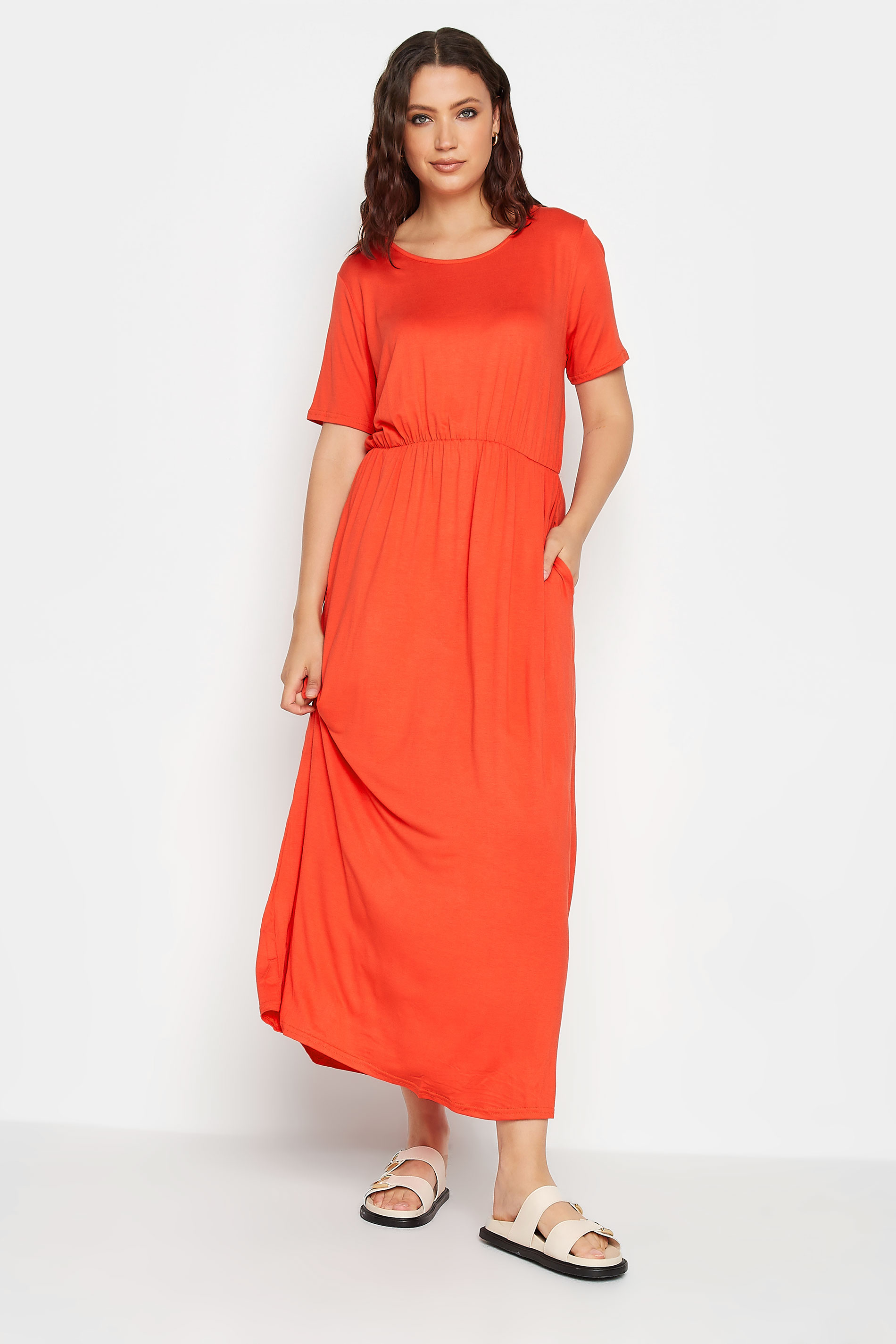 LTS Tall Women's Orange Pocket Midaxi Dress | Long Tall Sally  2