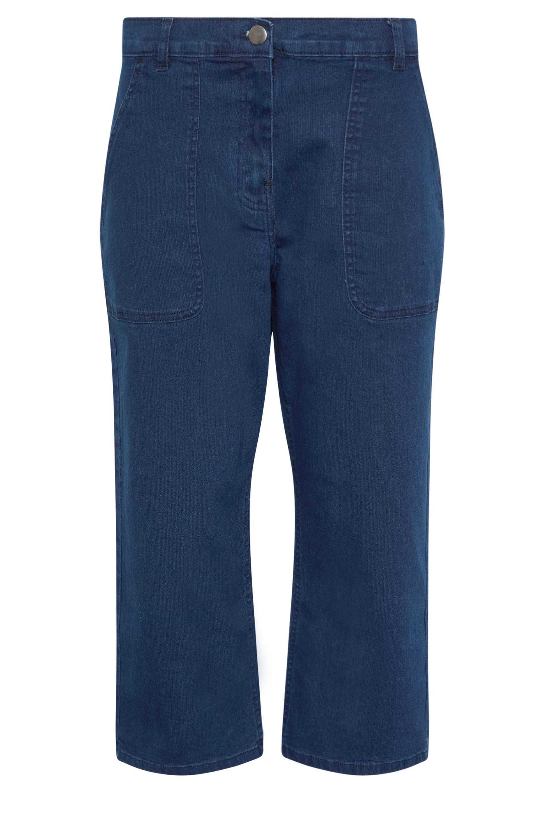 M&Co Indigo Blue Stretch Carpenter Cropped Jeans | M&Co 5