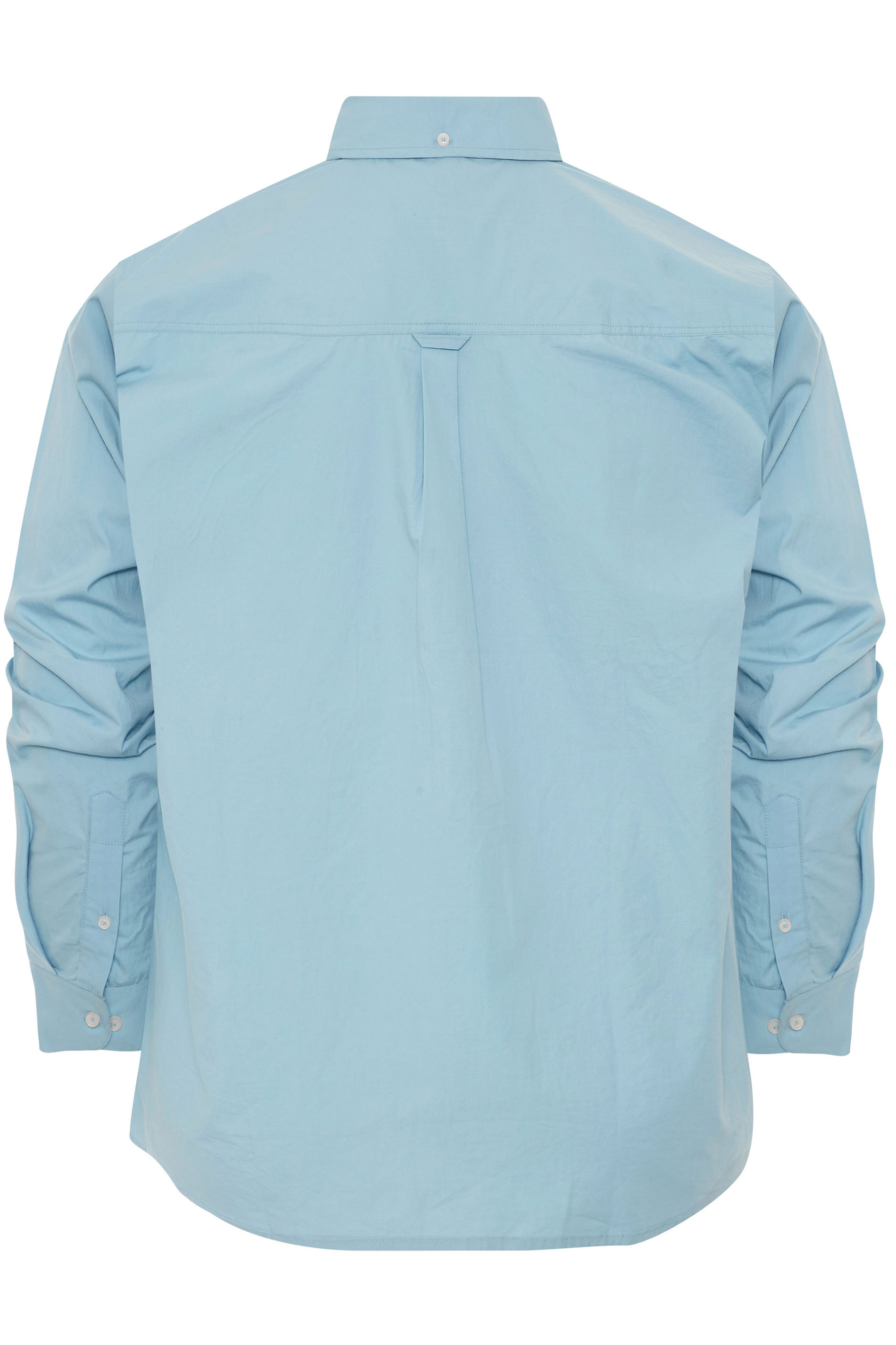 BadRhino Big & Tall Light Blue Poplin Long Sleeve Shirt | BadRhino 3