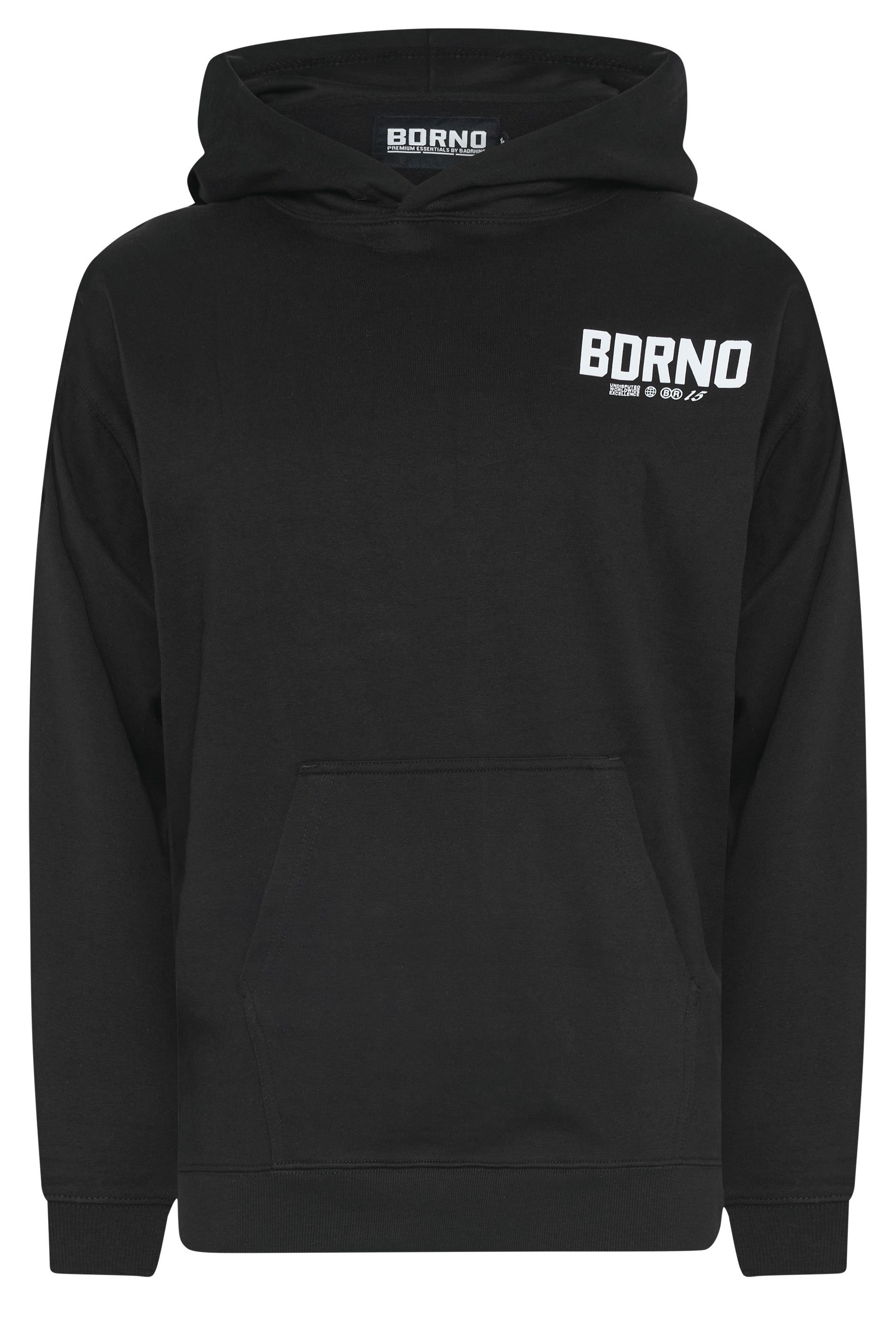 BDRNO Premium Big & Tall Black Logo Hoodie | BadRhino 5