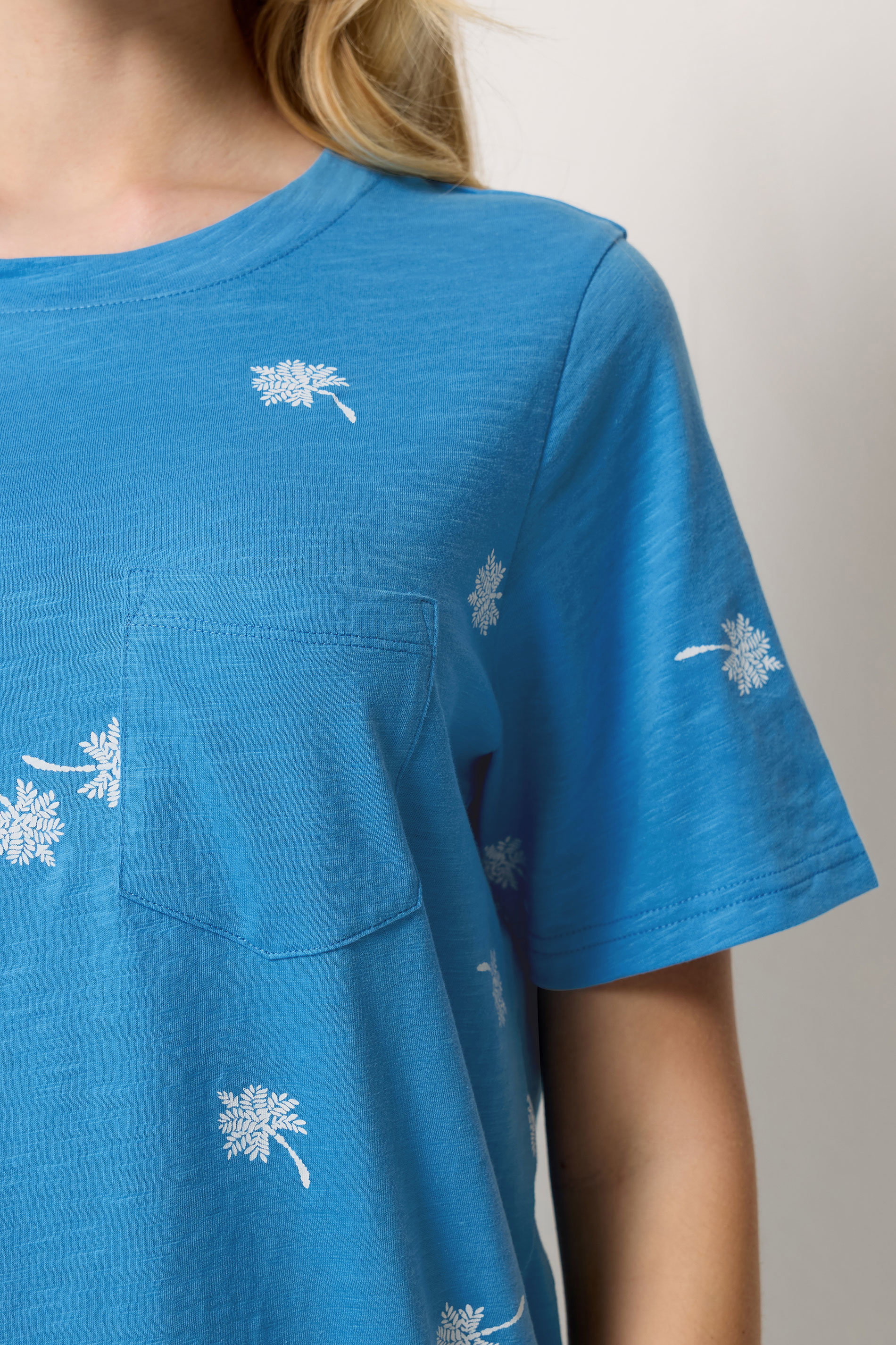 M&Co Blue Dandelion Print Cotton T-Shirt | M&Co 4