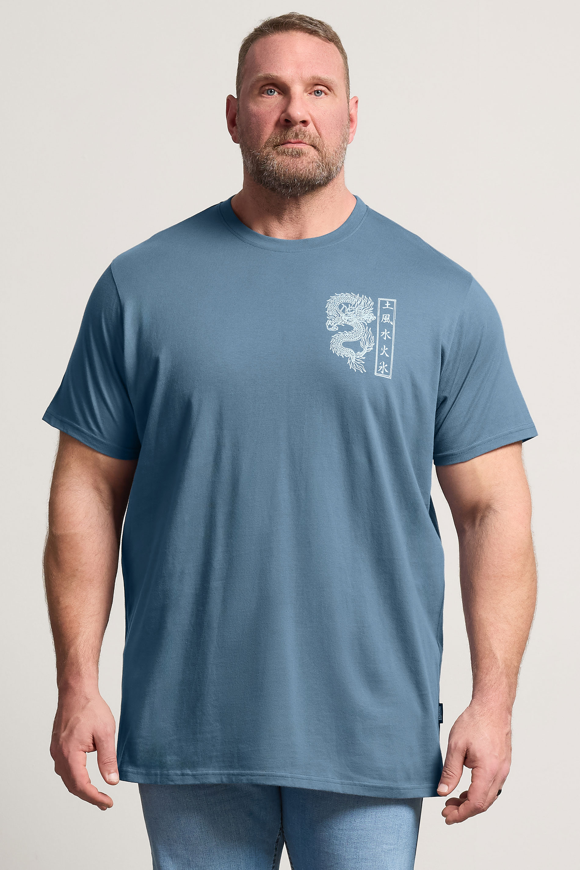 BadRhino Big & Tall Blue Dragon Graphic T-Shirt | BadRhino 2
