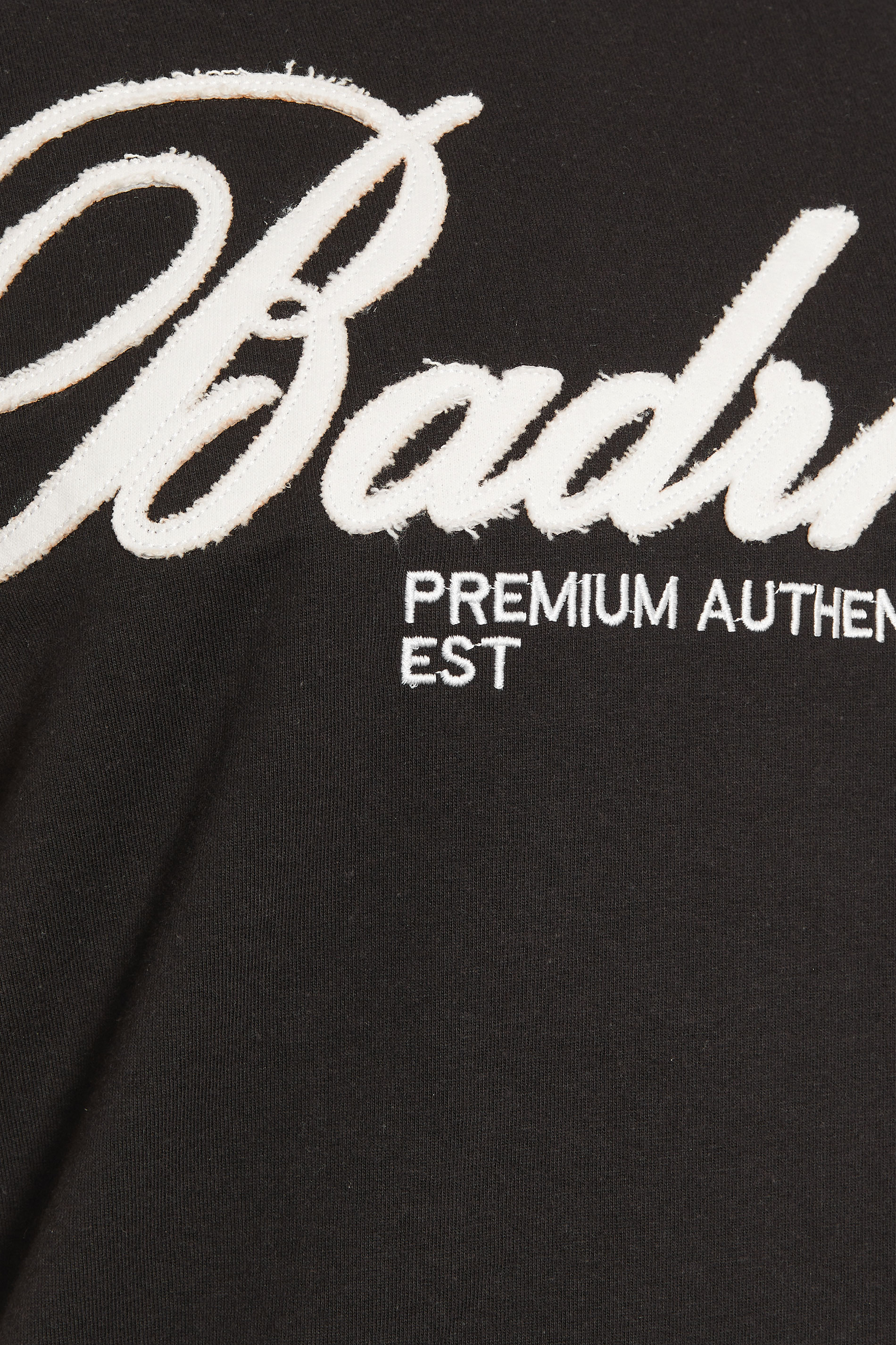 BadRhino Big & Tall Black Embroidered Script T-Shirt | BadRhino 7