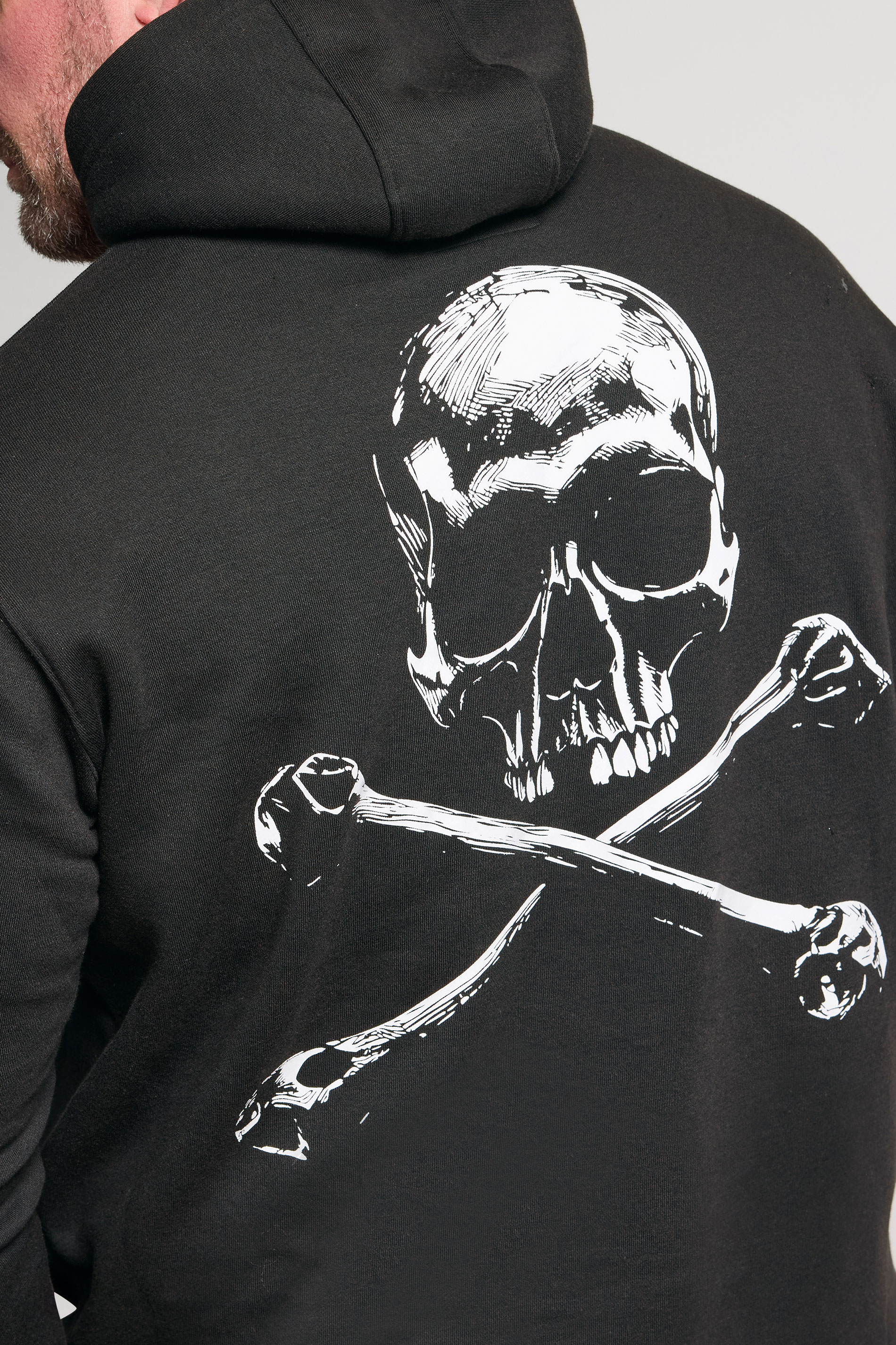 BadRhino Big & Tall Black Skull Graphic Hoodie | BadRhino 5