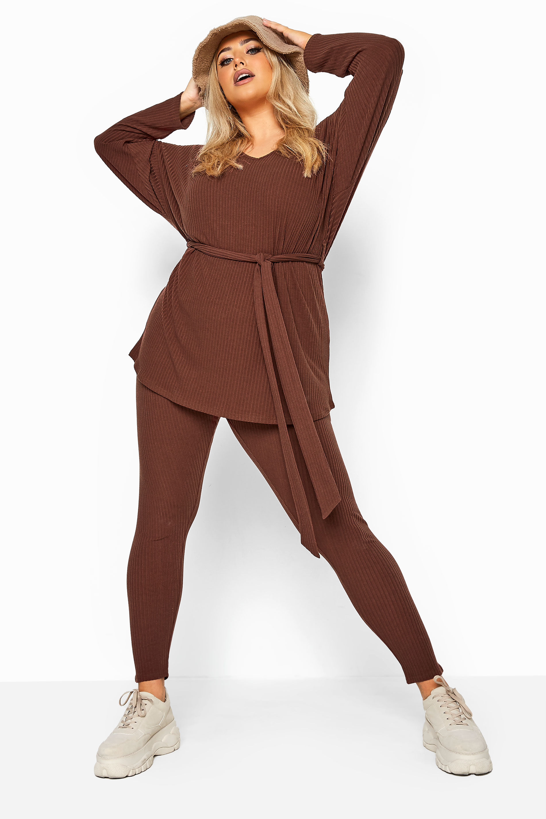 Chocolate Brown Crinkle Cut Out Hip Leggings Co-ord – Boho Rose Collection