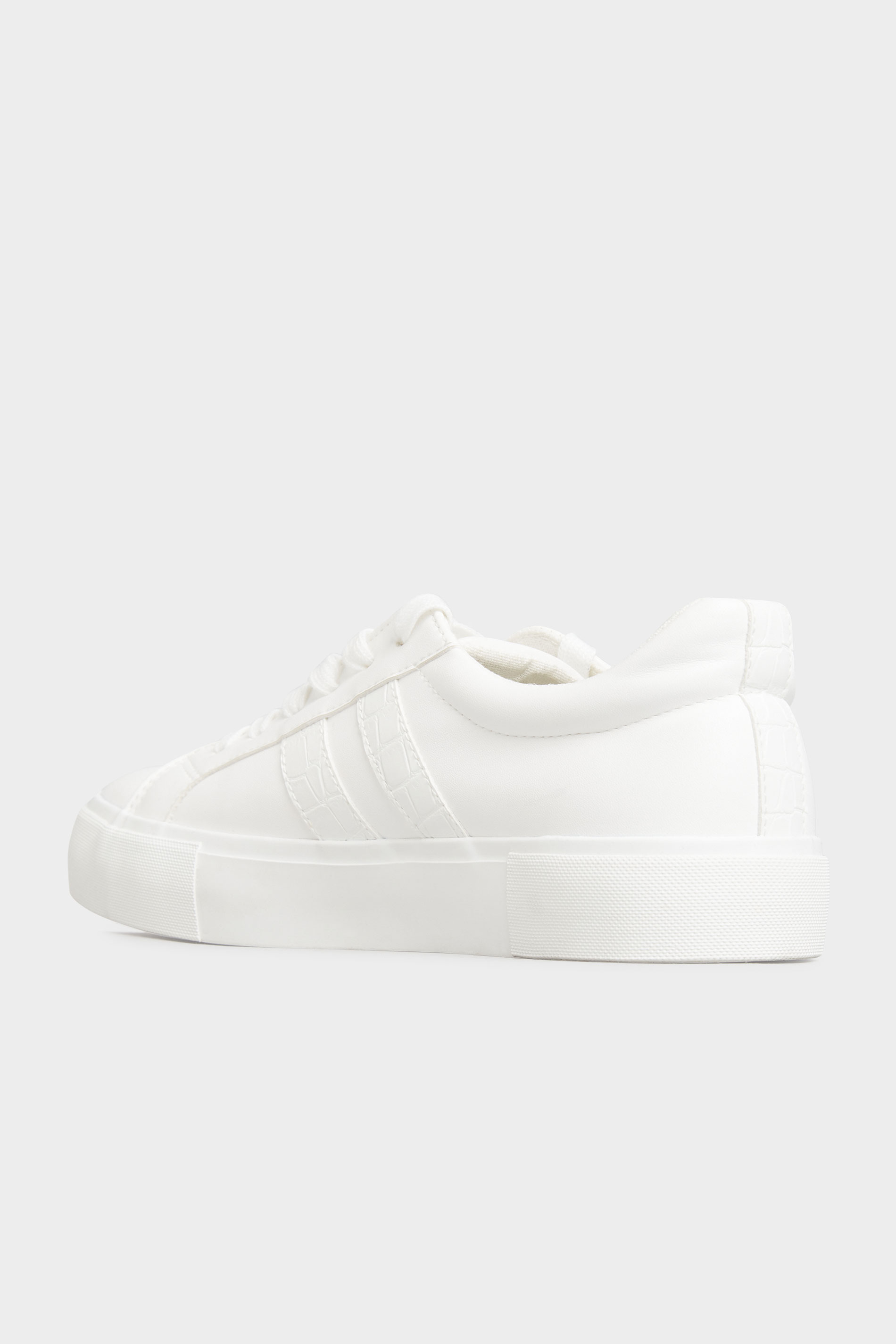 LIMITED COLLECTION White Platform Stripe Trainers In Extra Wide Fit ...