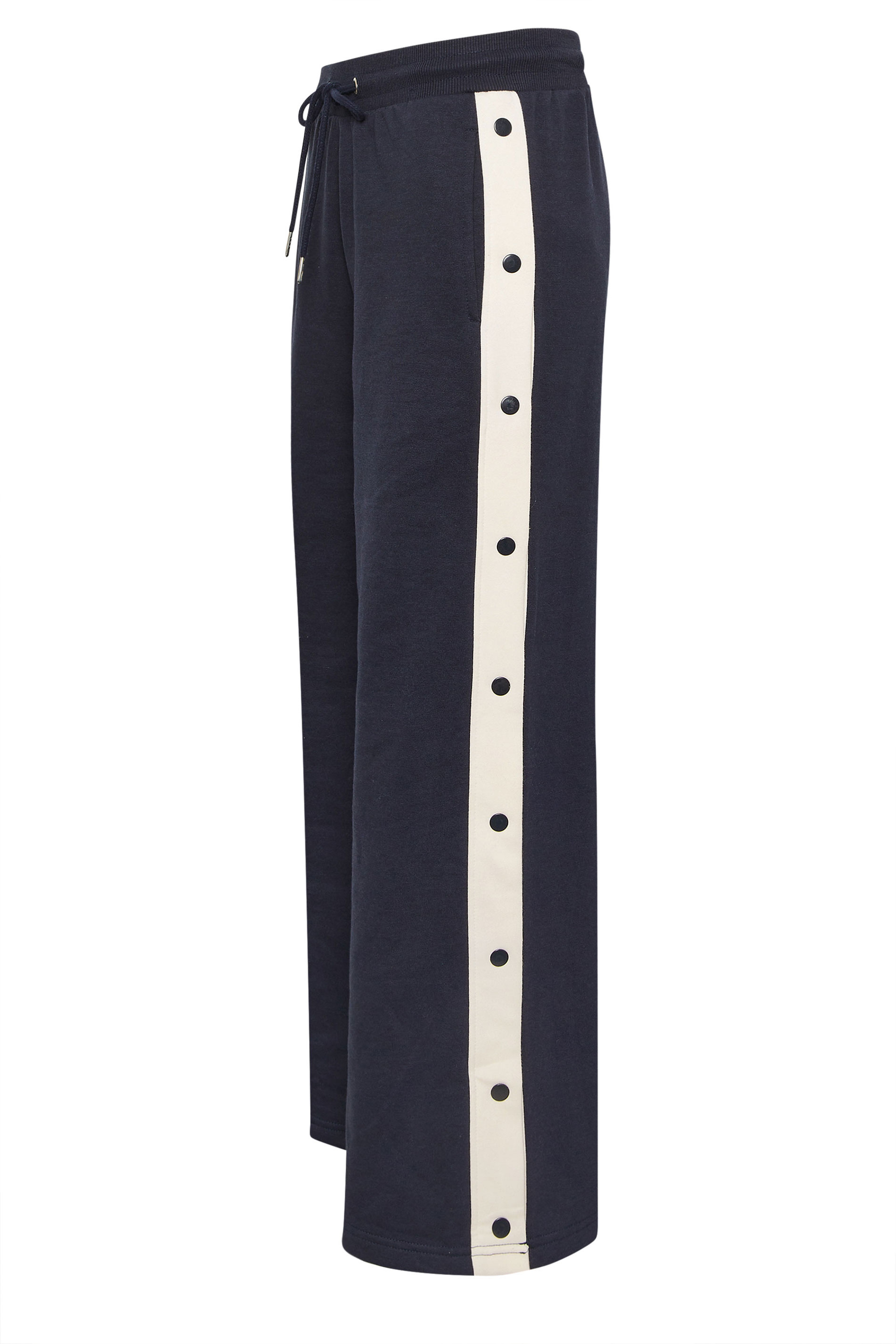 PixieGirl Petite Women's Navy Blue Side Popper Wide Leg Joggers | PixieGirl 6