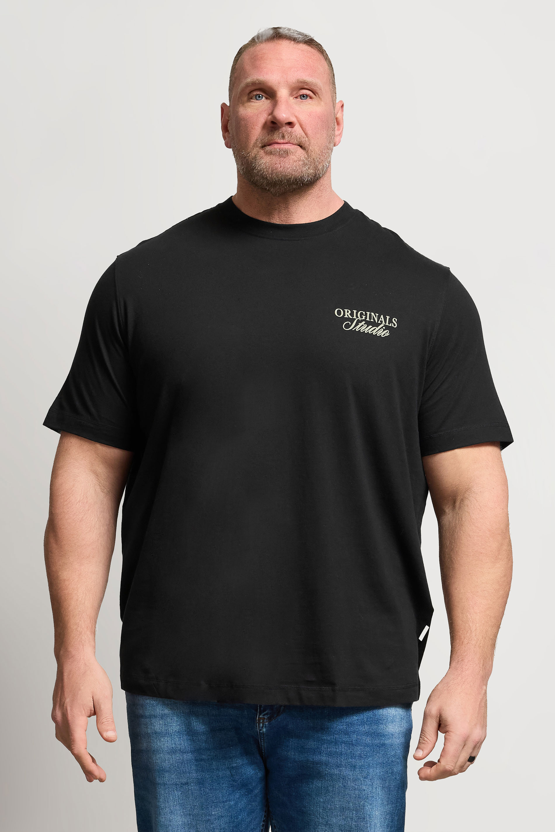 JACK & JONES Big & Tall Black Studio Graphic T-Shirt | BadRhino 3