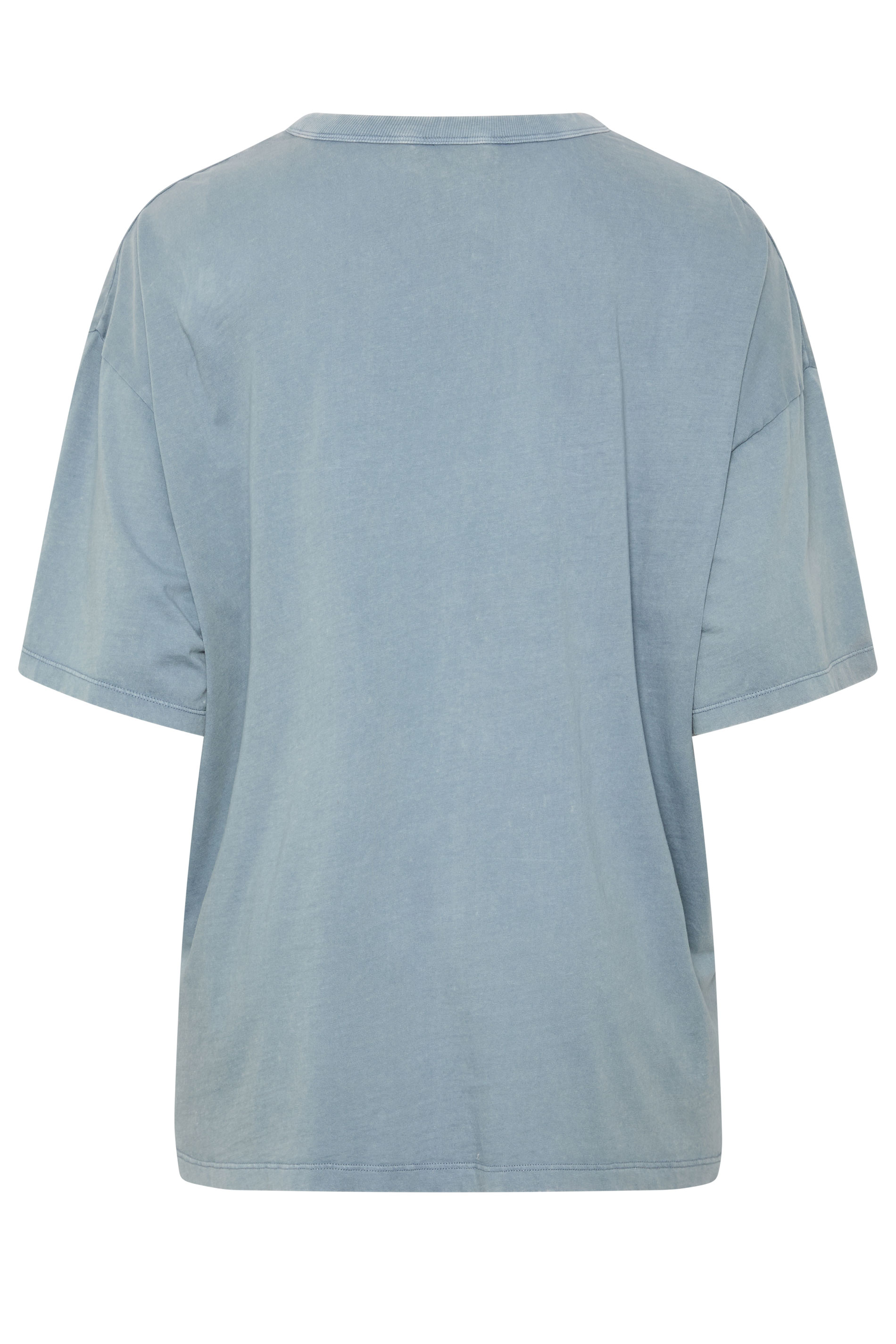 YOURS Plus Size Light Blue Acid Wash Boxy Daisy Print T-Shirt | Yours Clothing 7
