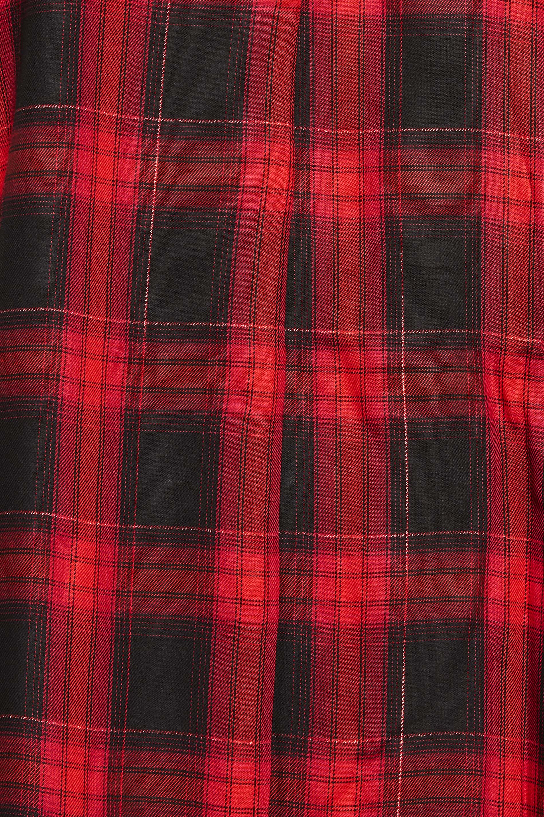 YOURS Curve Plus Size Red Check Print Shirt