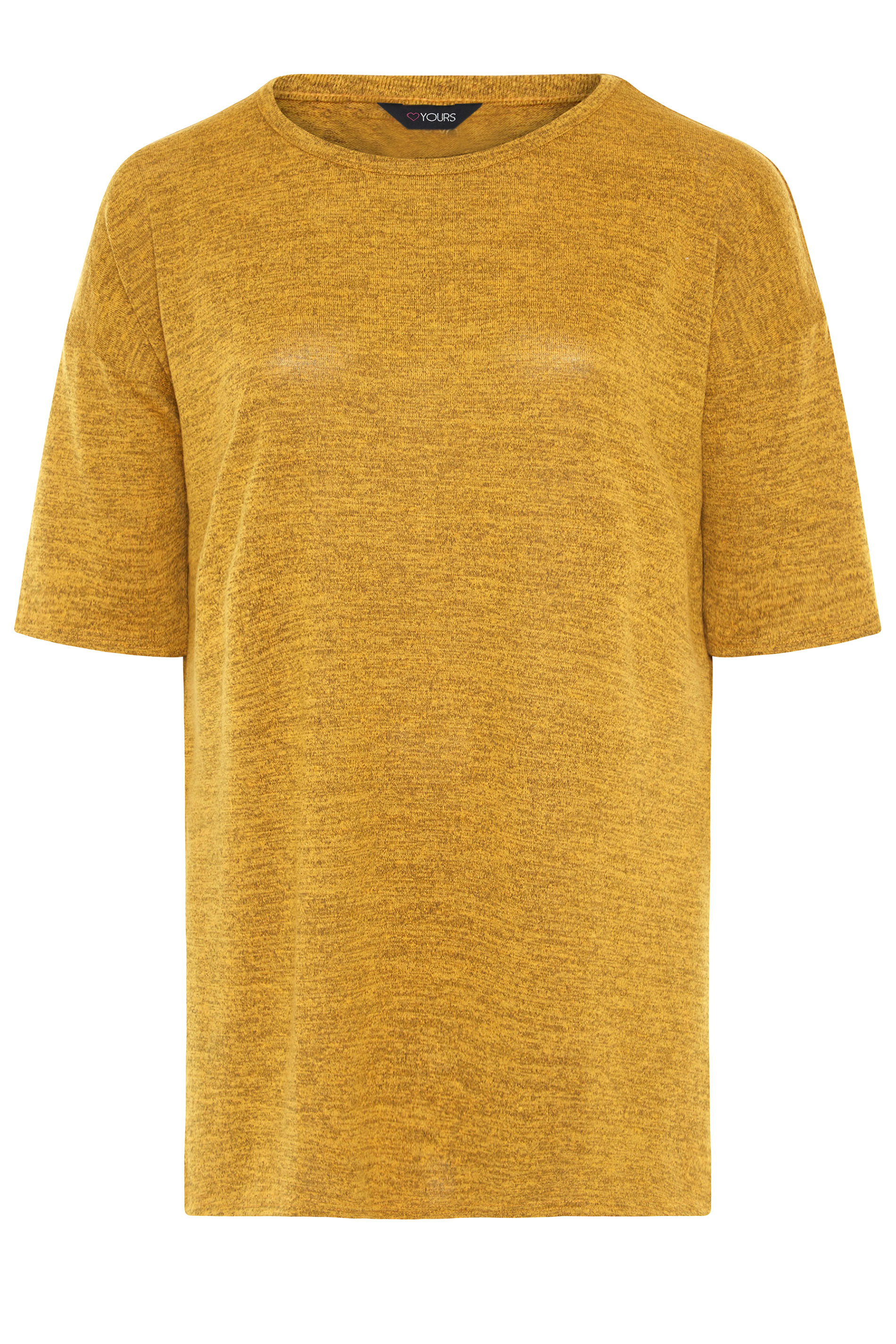 Plus Size Mustard Yellow Marl Oversized Jersey Tee | Yours Clothing