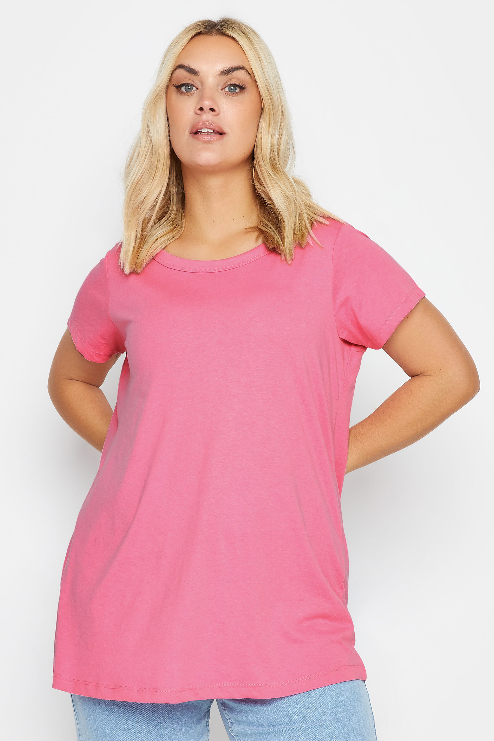 3 PACK Pink & Grey Essential T-Shirts | Yours Clothing 2