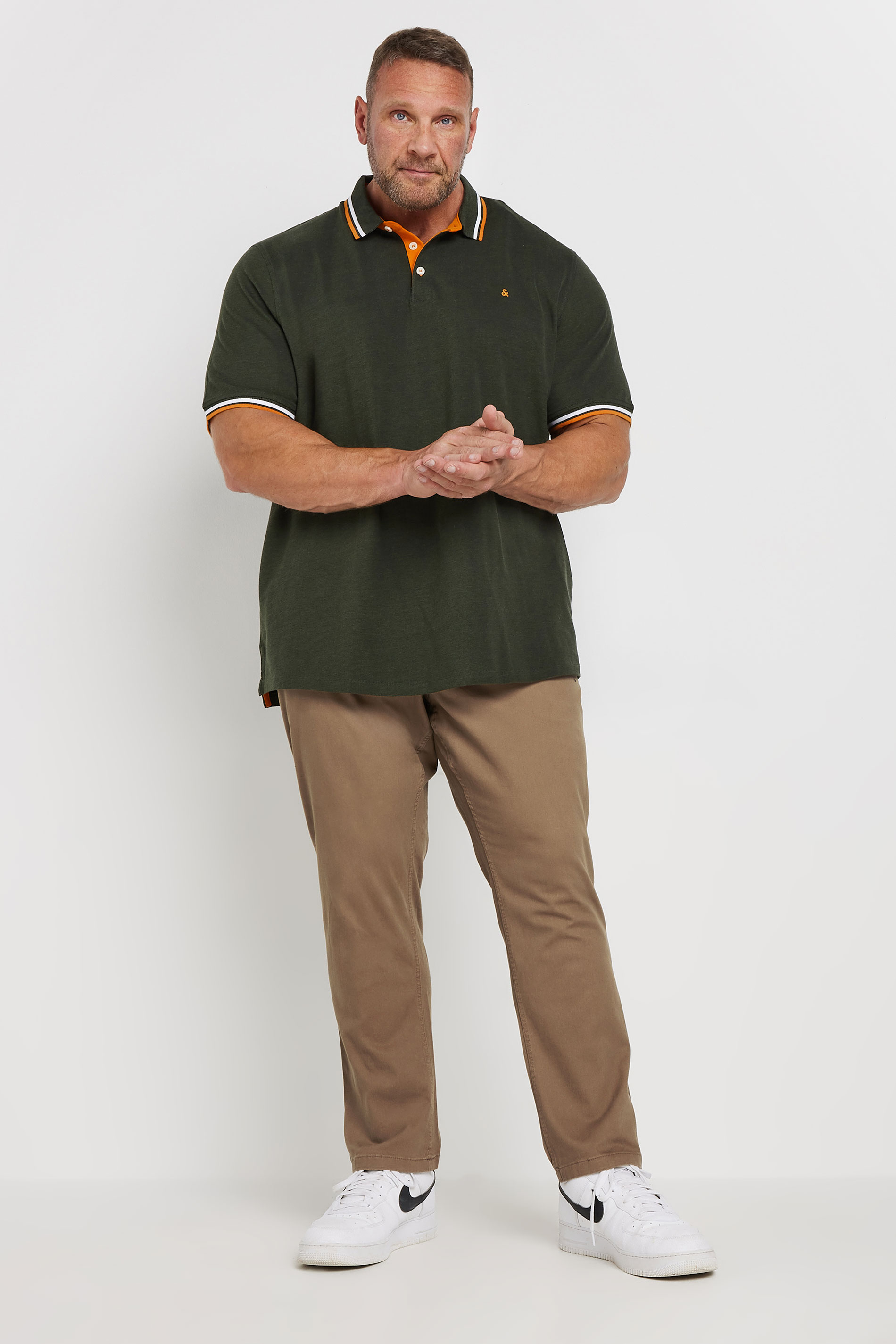 JACK & JONES Big & Tall Otter Brown 'Marco' Chino Trousers | BadRhino 1