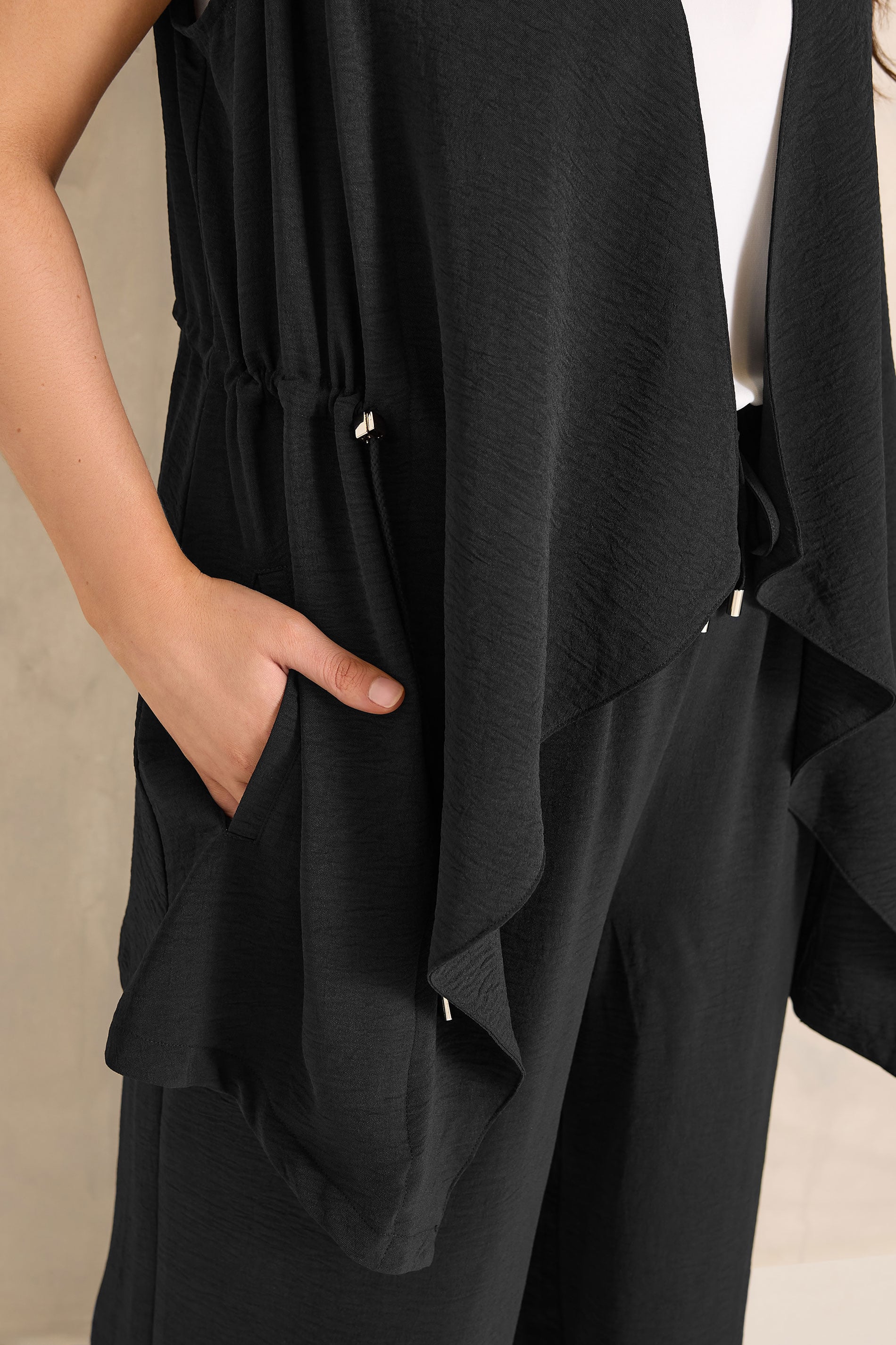 EVANS Plus Size Black Waterfall Waistcoat | Evans 4
