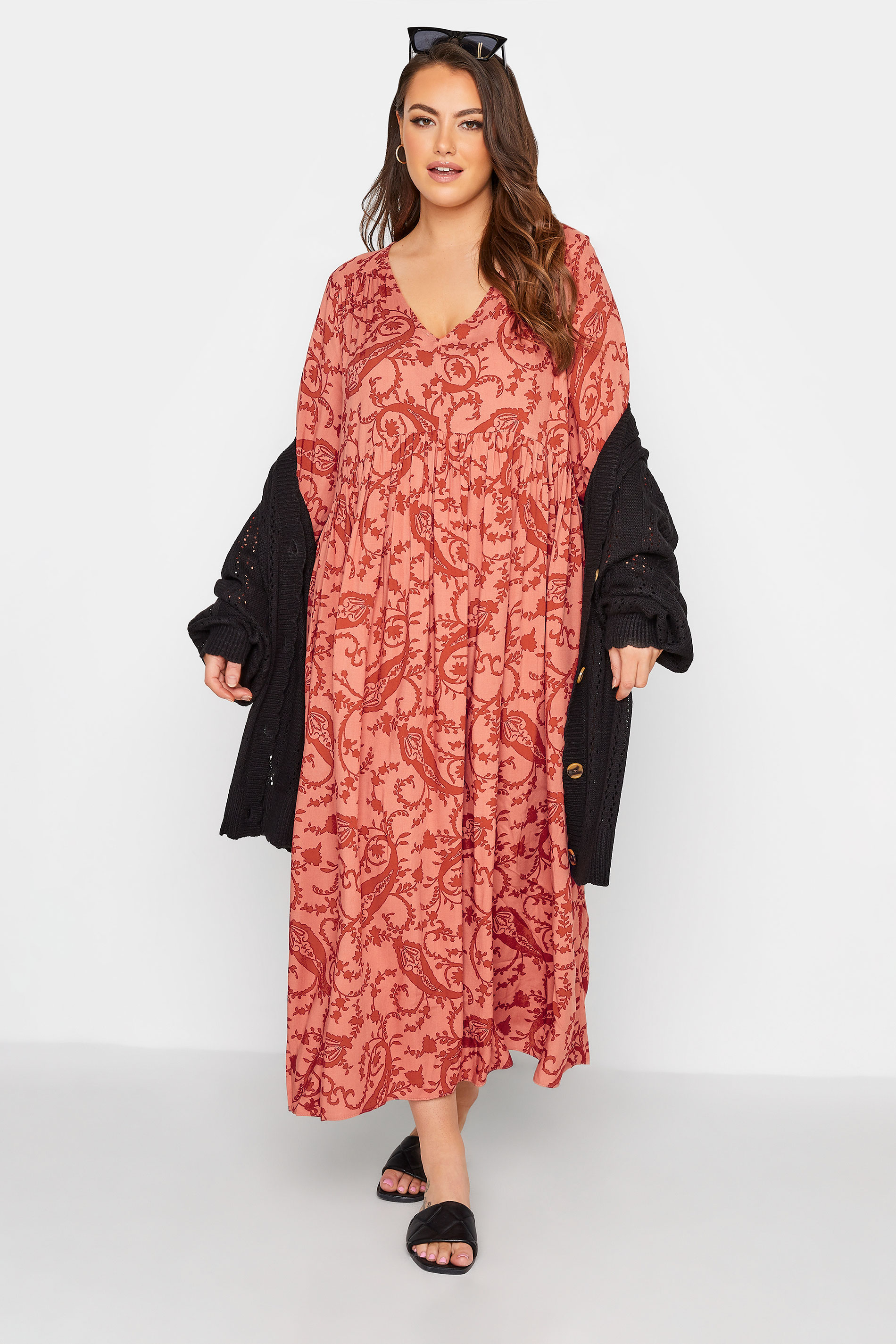 Robes Grande Taille Grande taille  Robes Longues | THE LIMITED EDIT - Robe Rose Bohème Imprimé Paisley - AG85592