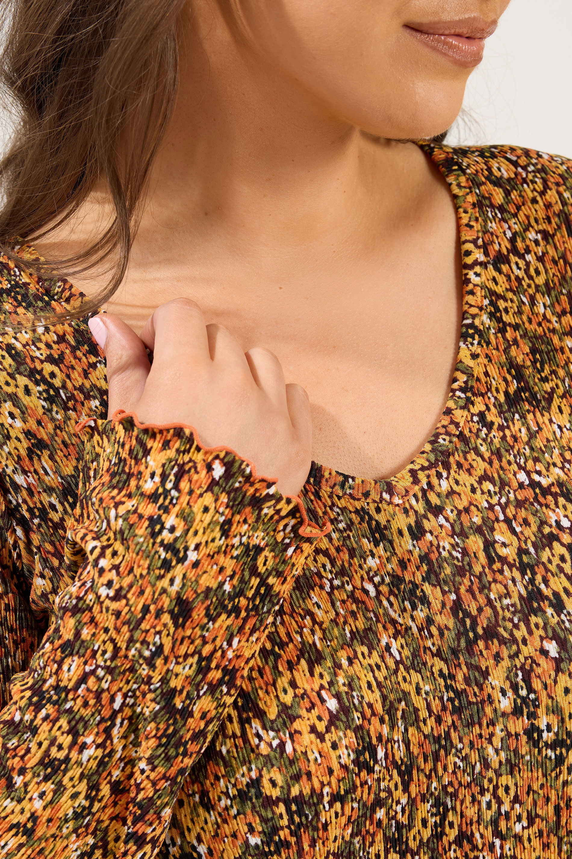 YOURS Plus Size Orange Floral Tunic Top | Yours Clothing 4