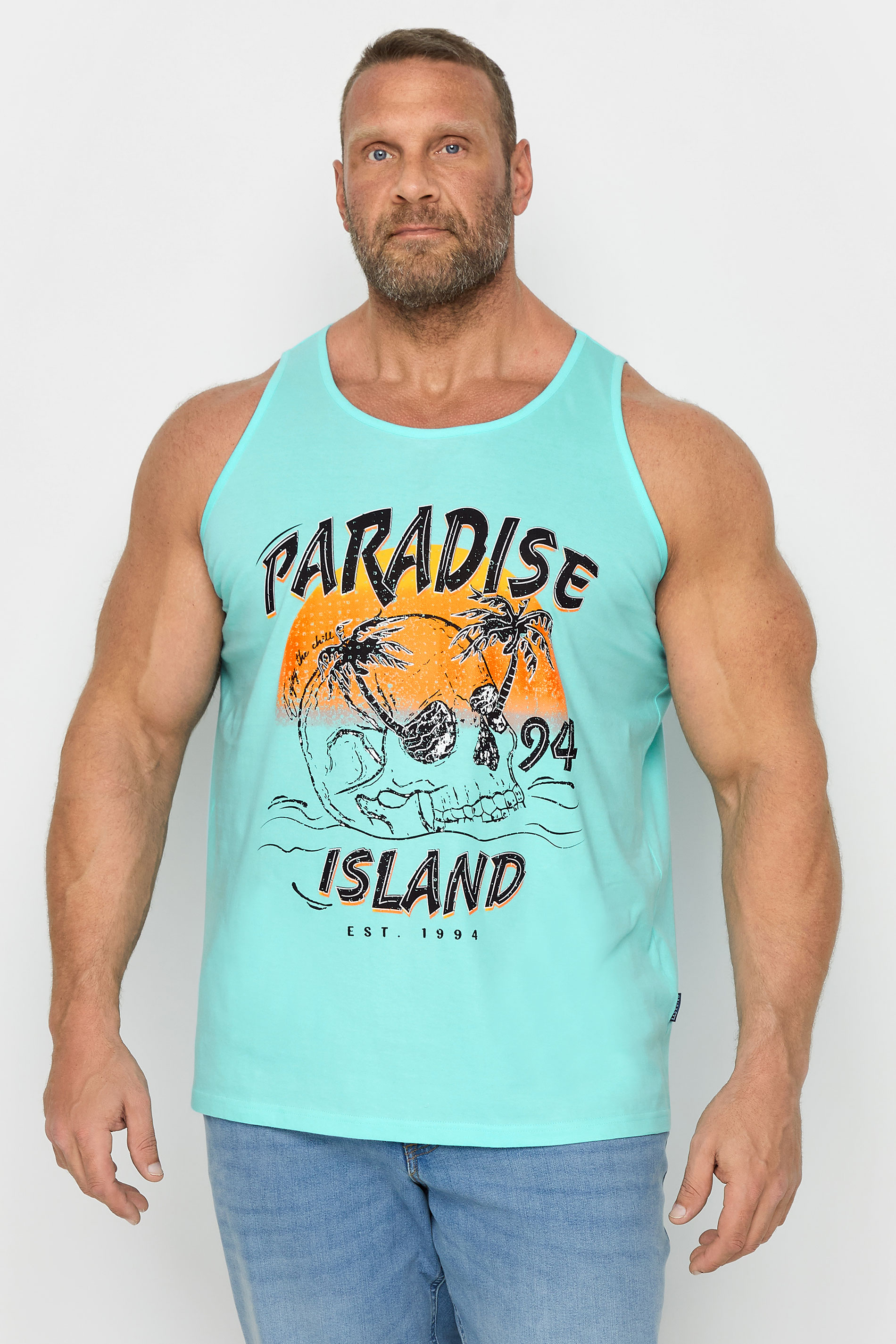 BadRhino Big & Tall 2 PACK Blue & Pink Paradise Vest Tops | BadRhino 2