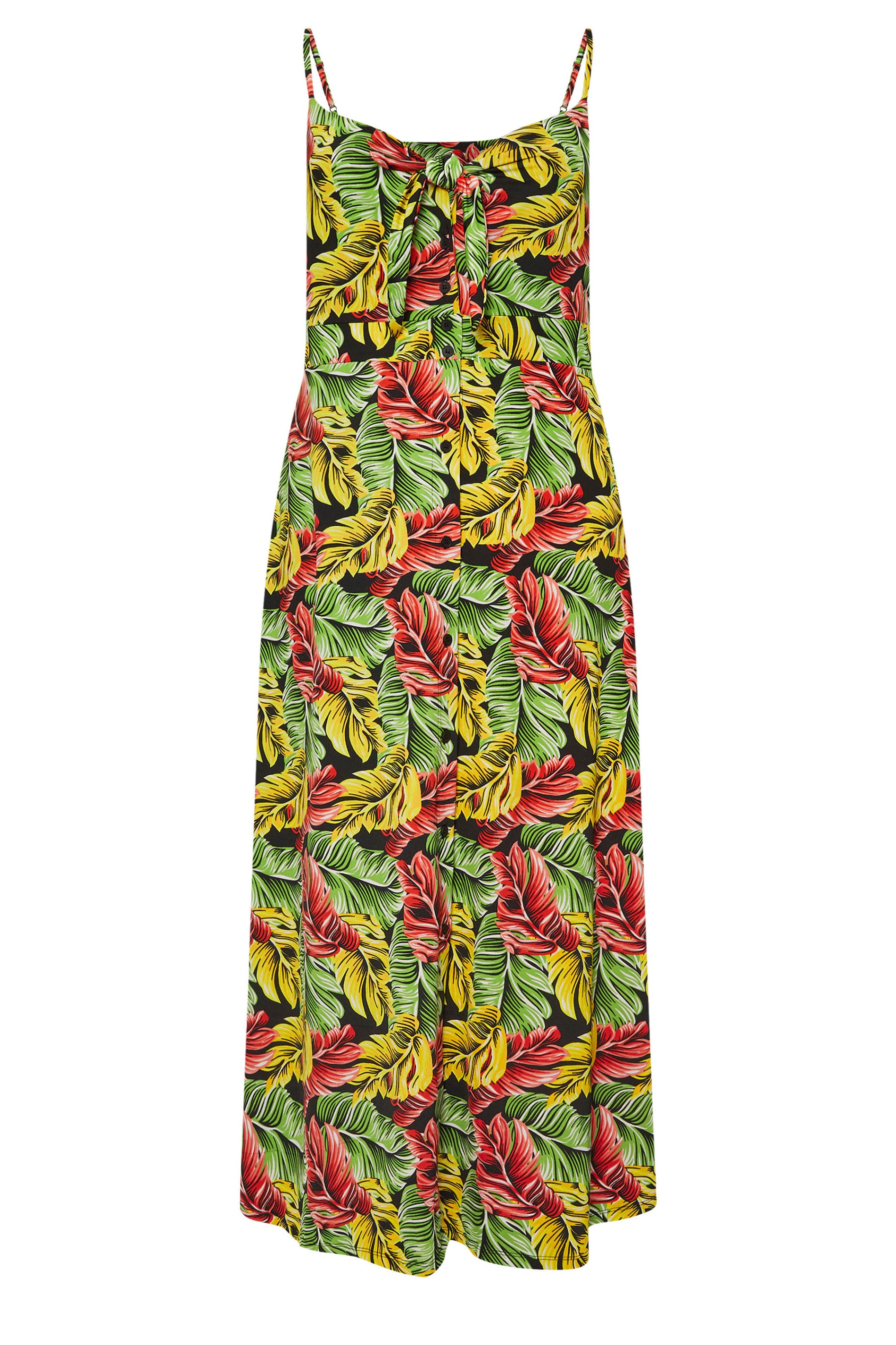 YOURS Plus Size Yellow & Green Tropical Leaf Print Maxi Dress | Yours Clothing 5