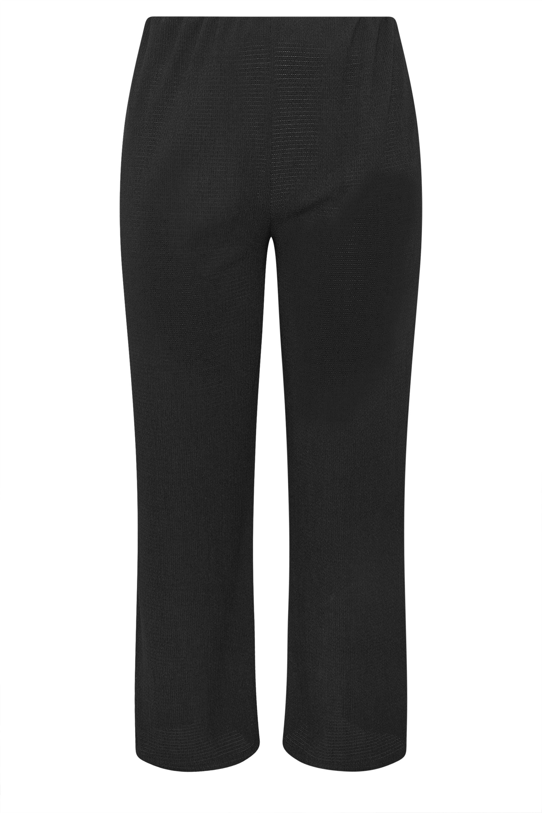 LIMITED COLLECTION Plus Size Black Crinkle Wide Leg Trousers | Yours Clothing 6