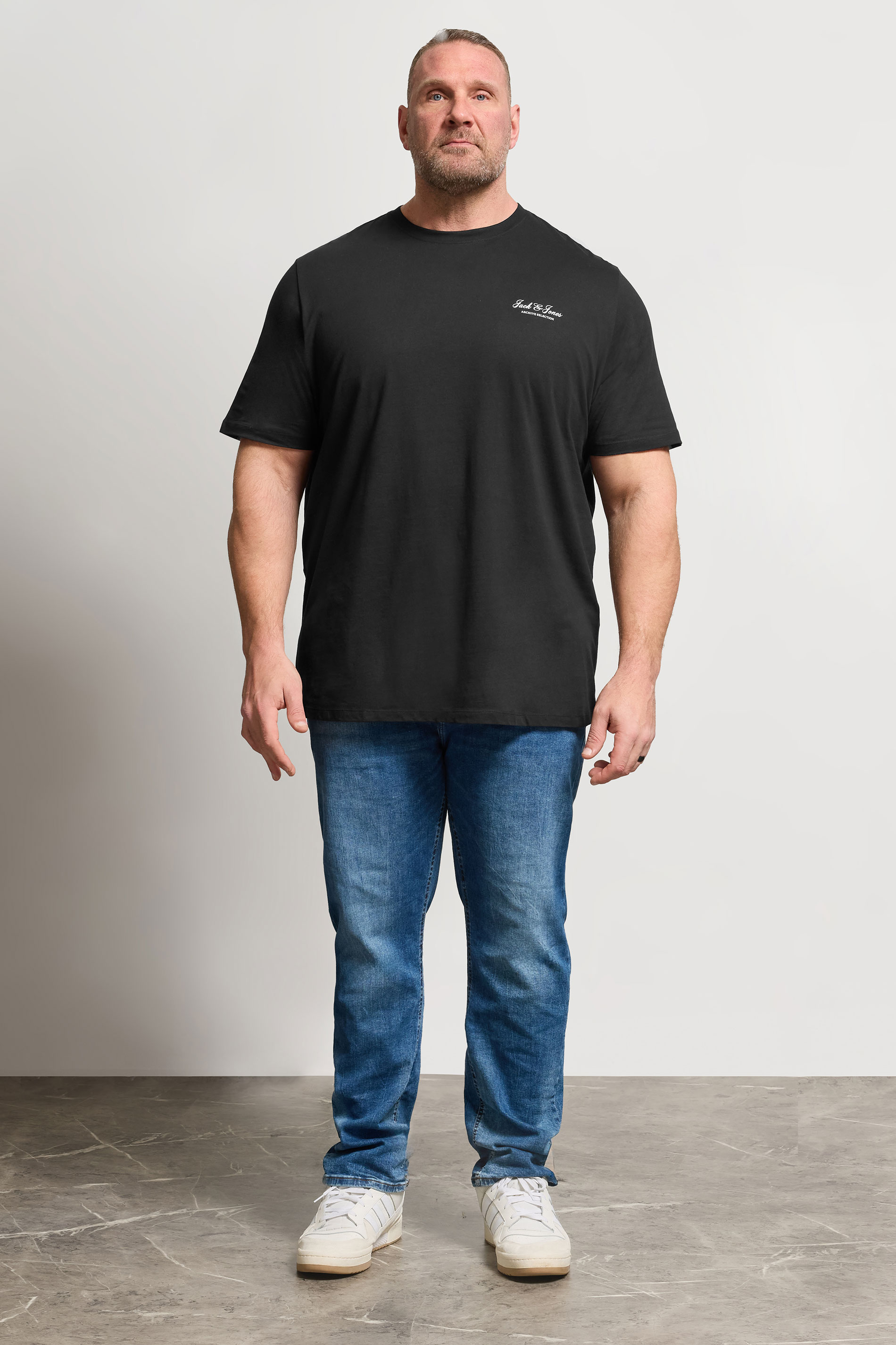 JACK & JONES Big & Tall Black Logo Graphic T-Shirt | BadRhino 1
