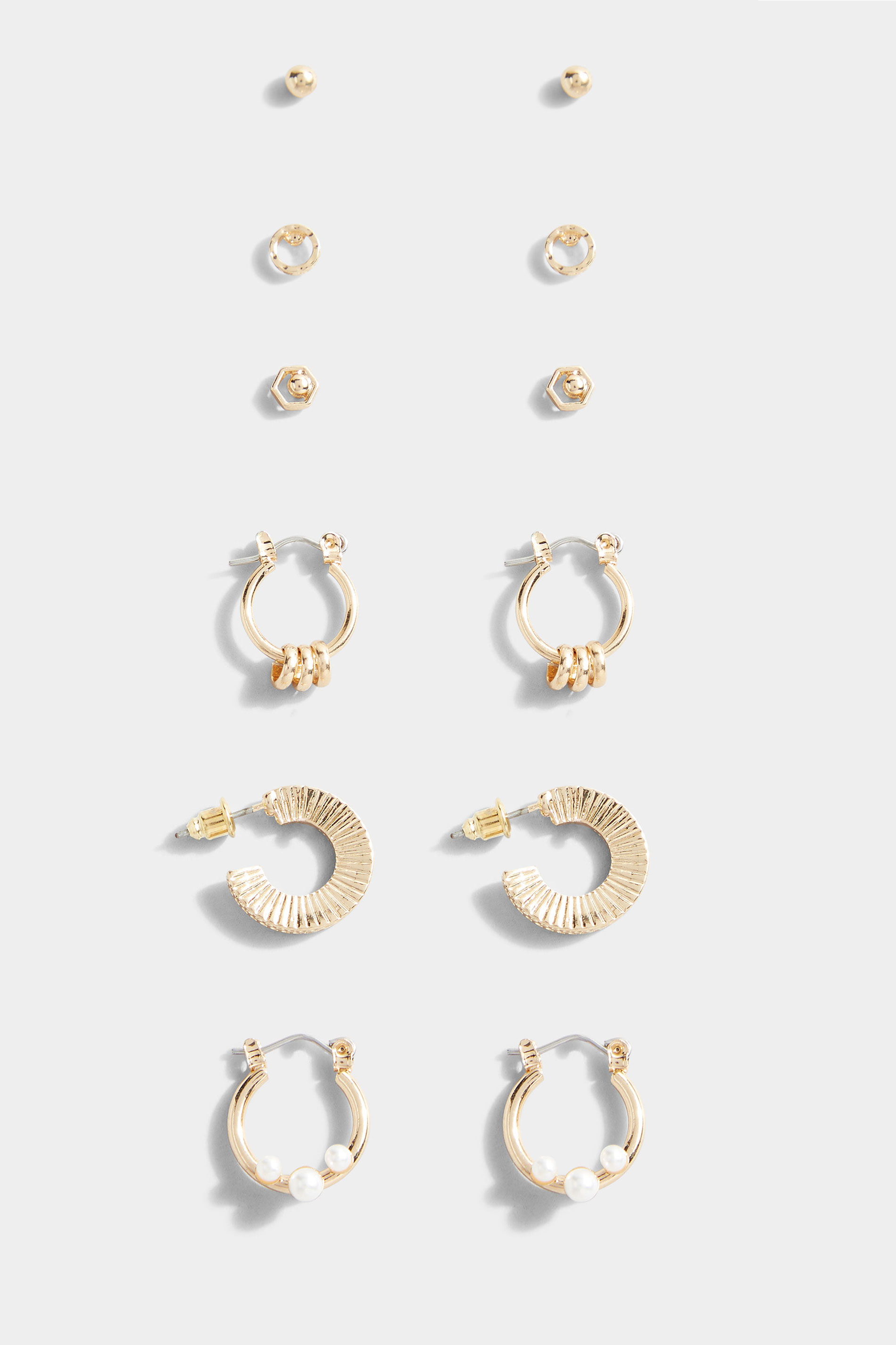 6 PACK Gold Tone Hoop & Stud Earrings_B.jpg
