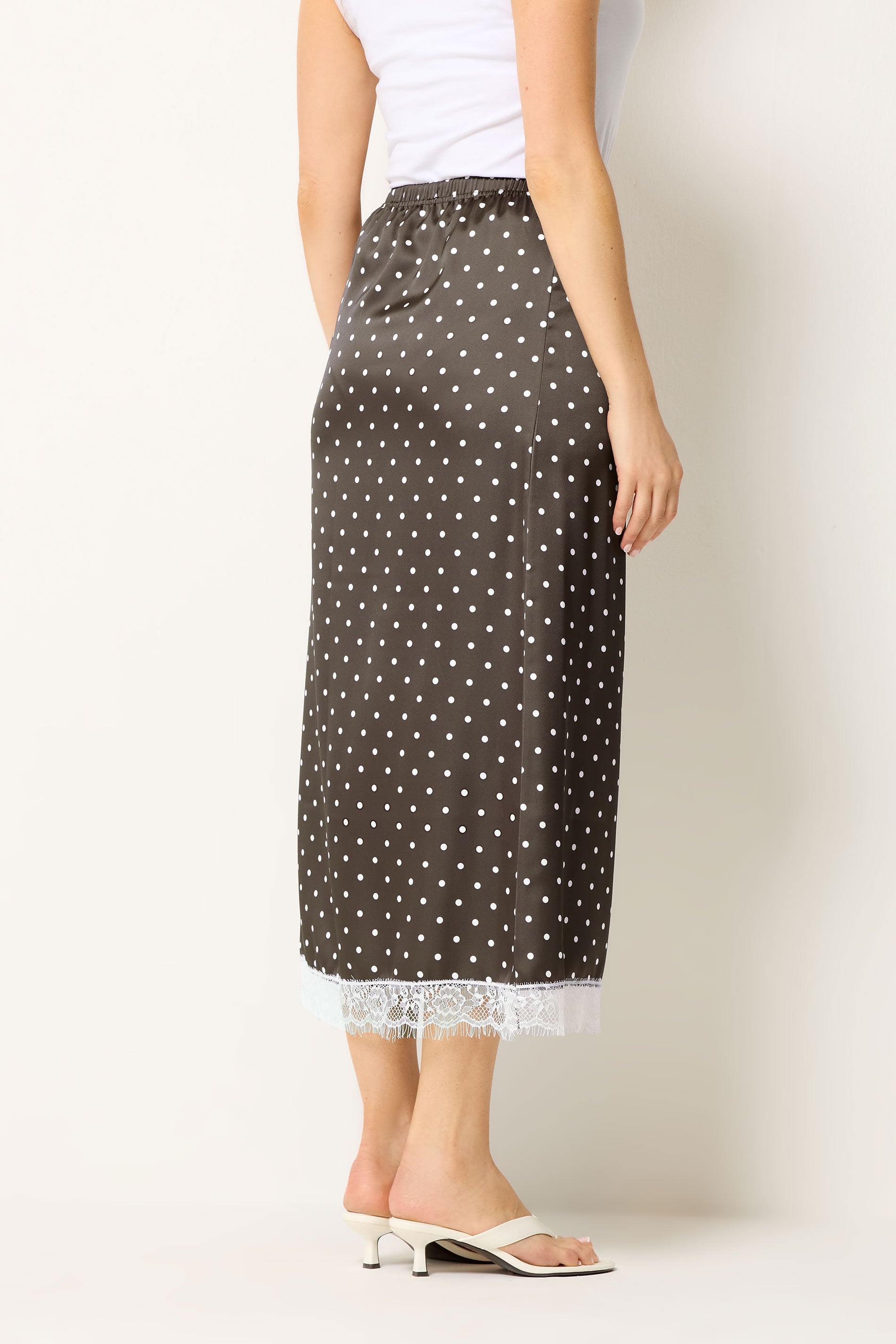 LTS Tall Women's Chocolate Brown Polka Dot Lace Maxi Skirt | Long Tall Sally 2