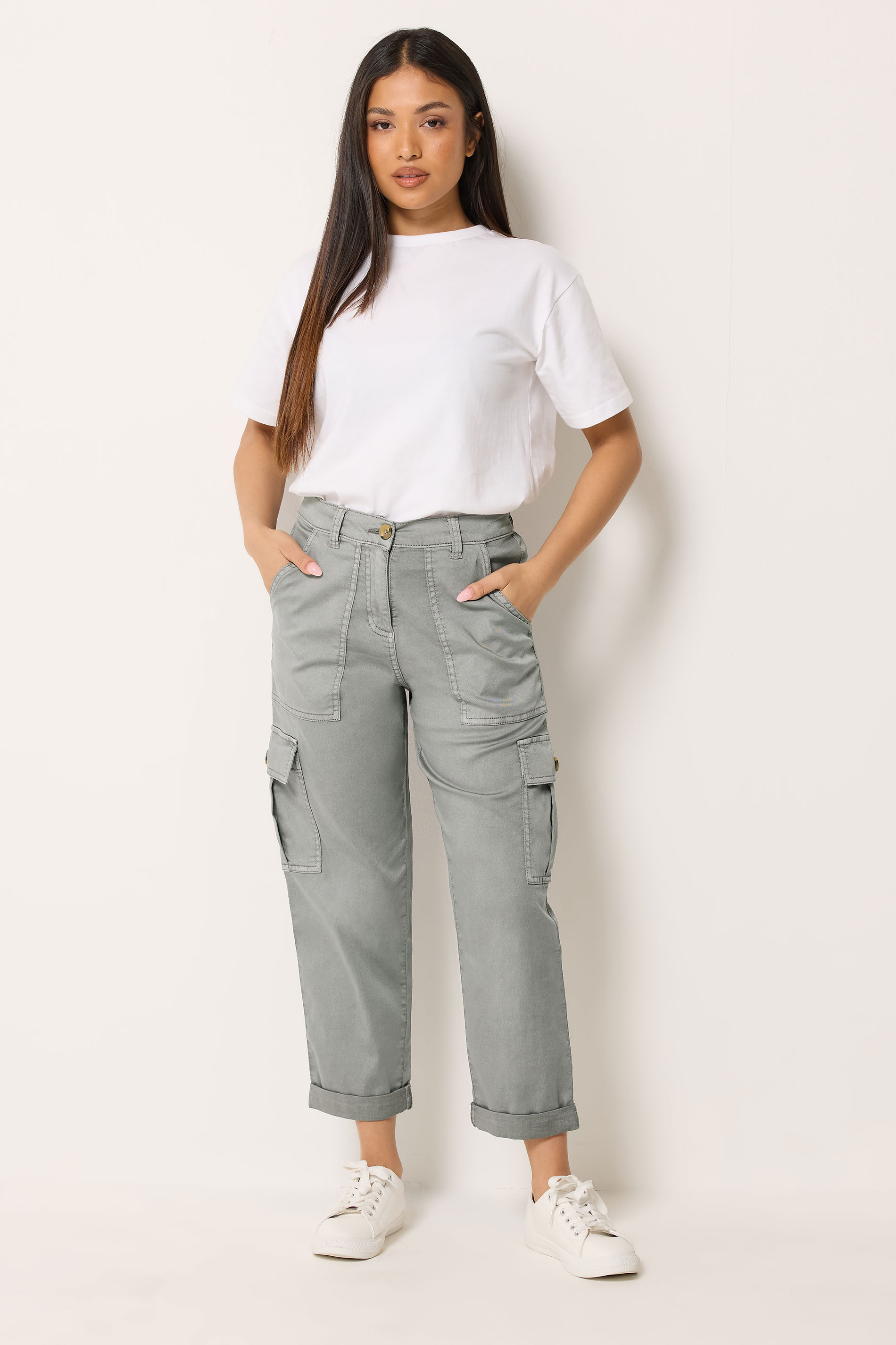 M&Co Petite Grey Cargo Trousers | M&Co 1