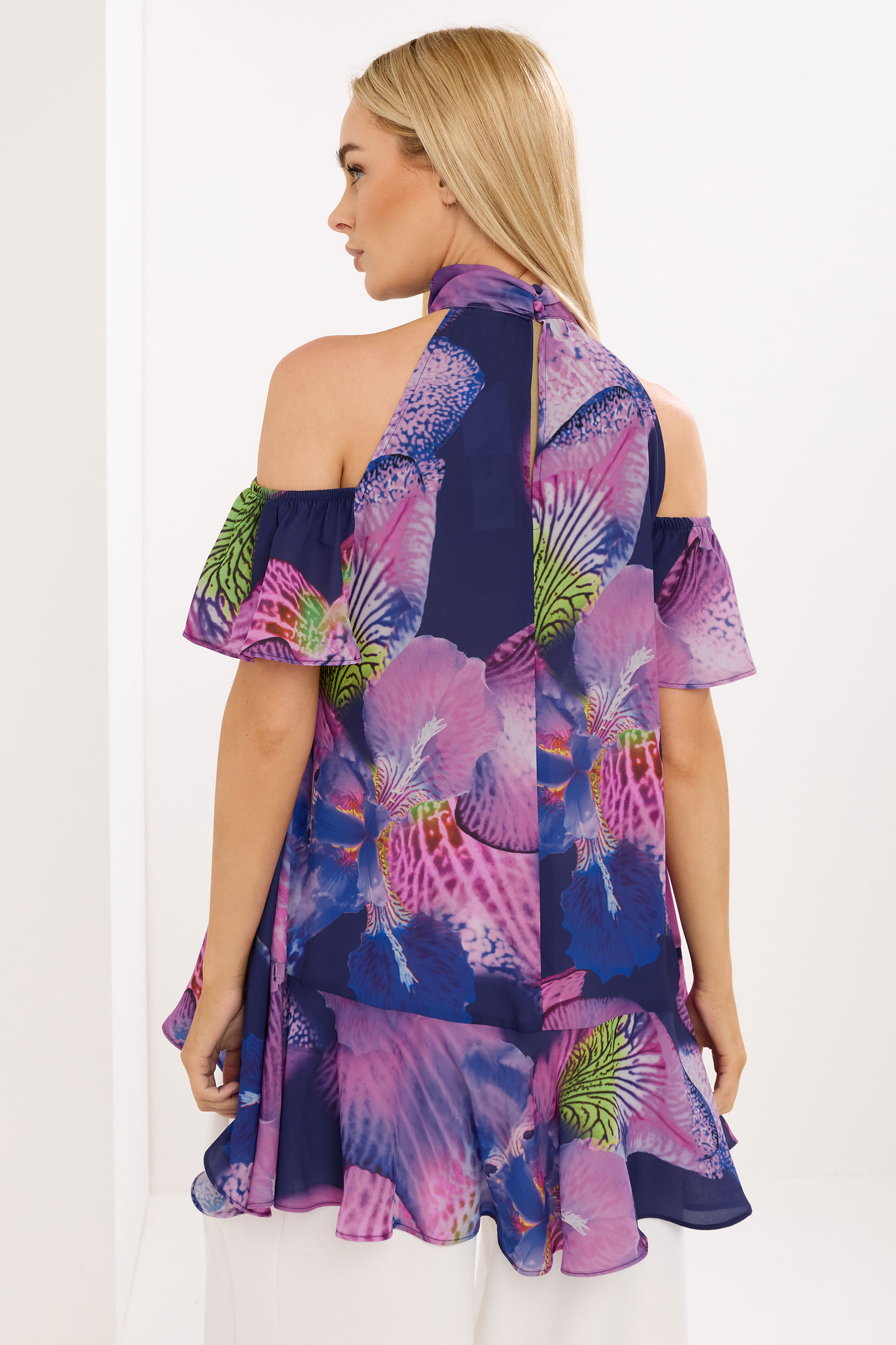STAR Purple Floral Cold Shoulder Top | StarByJM 2