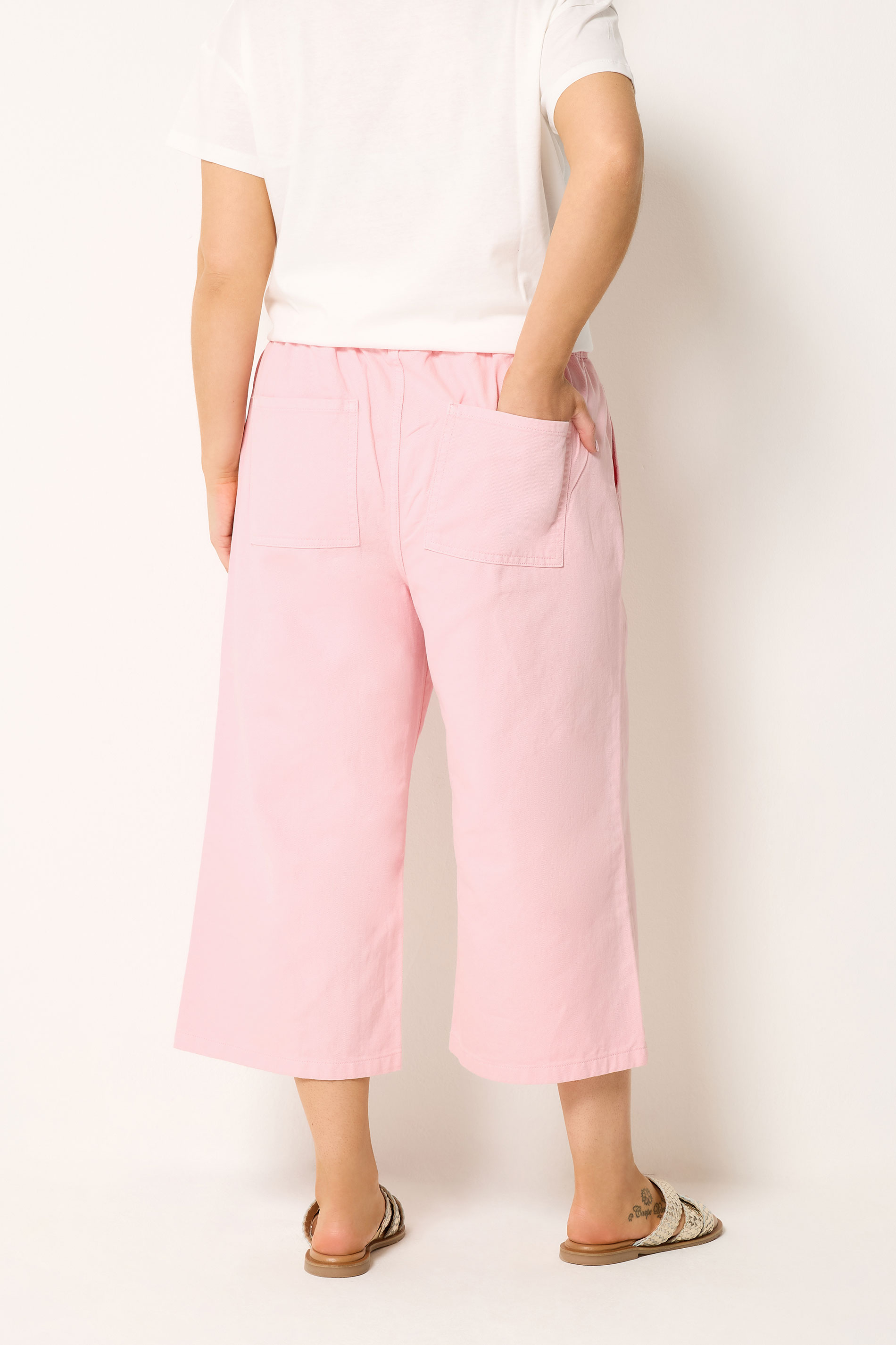 YOURS Plus Size Pink Cropped Jeans | Yours Clothing 4