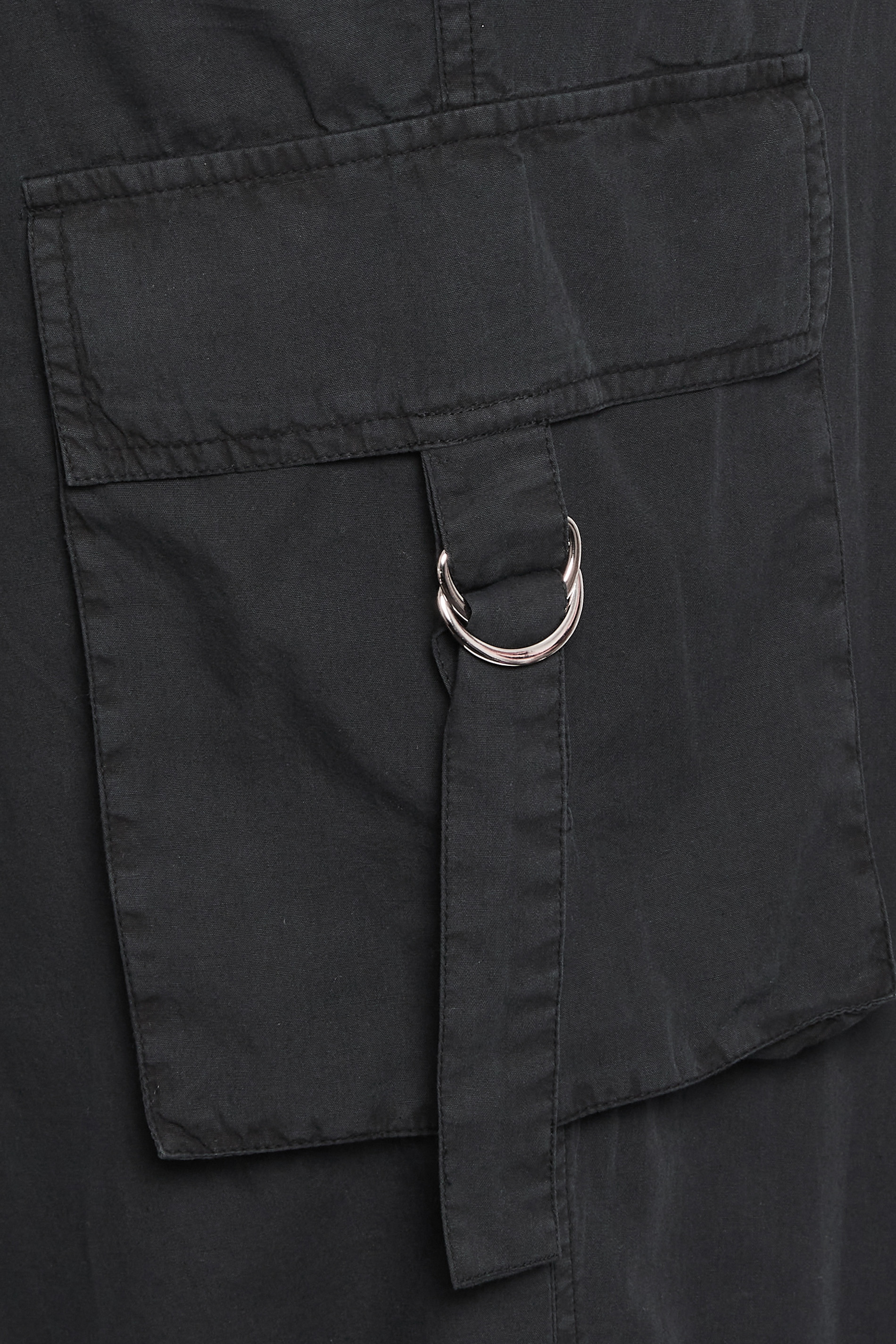 YOURS Plus Size Black Cargo Parachute Trouser | Yours Clothing 3