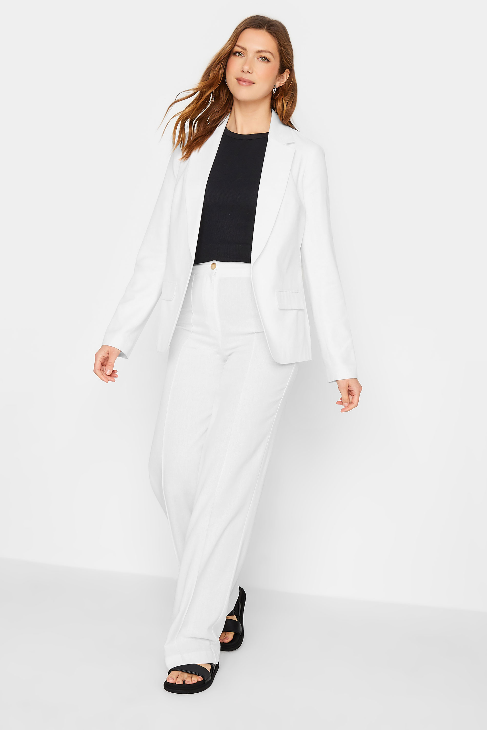 LTS Tall White Linen Look Blazer Jacket | Long Tall Sally  2