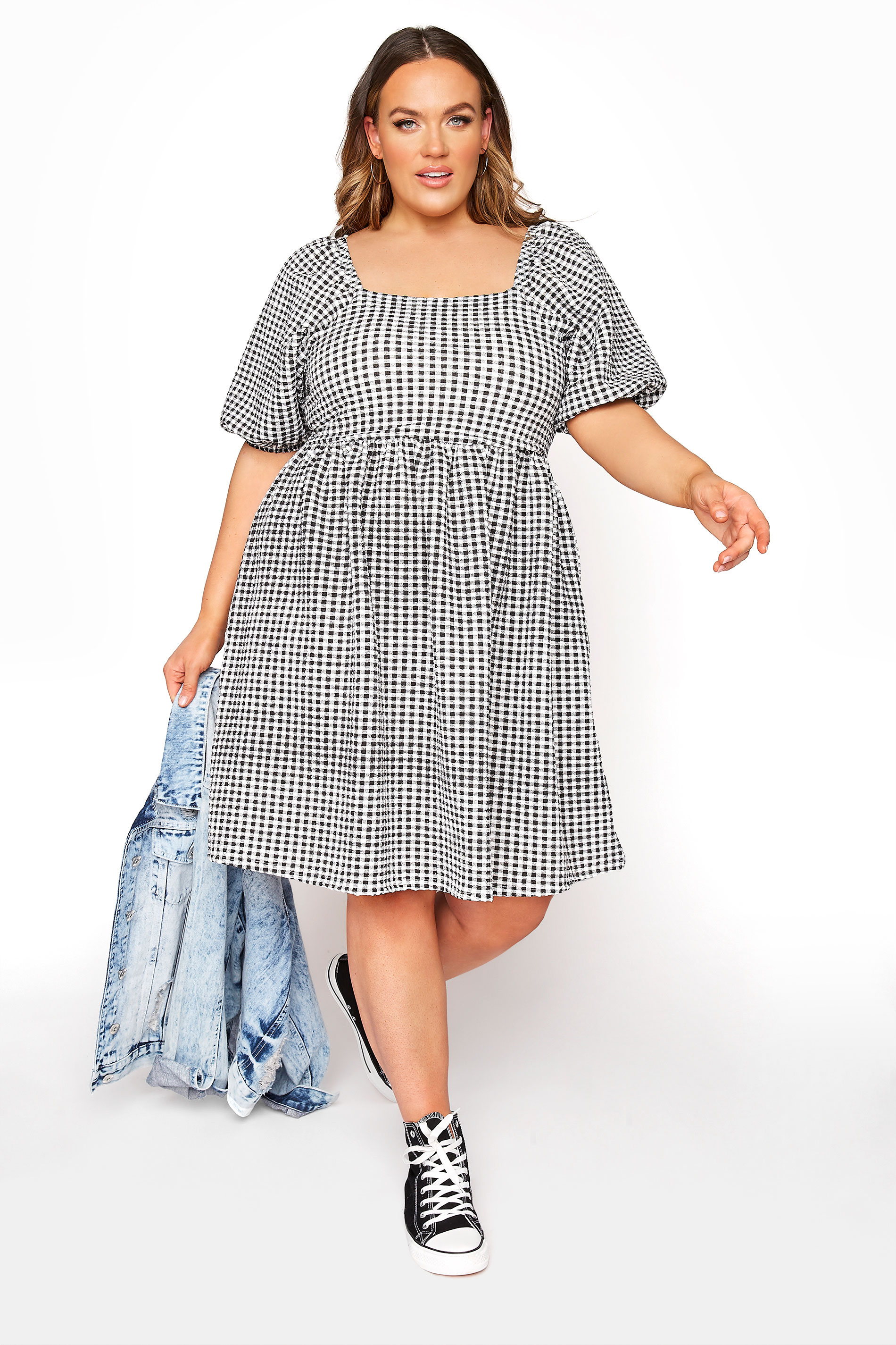 LIMITED COLLECTION Black Gingham Milkmaid Dress