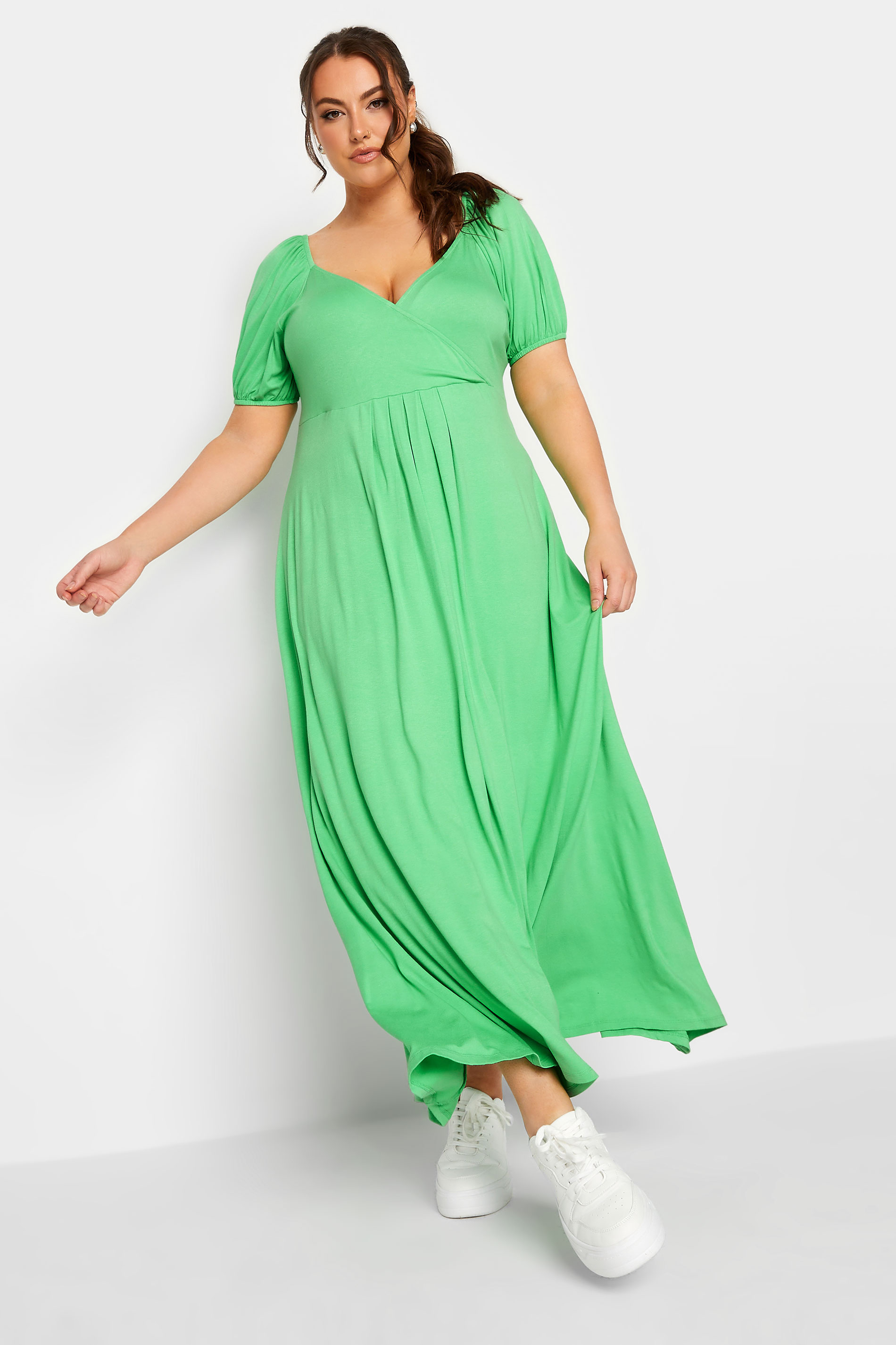 LIMITED COLLECTION Plus Size Green Wrap Maxi Dress | Yours Clothing 2