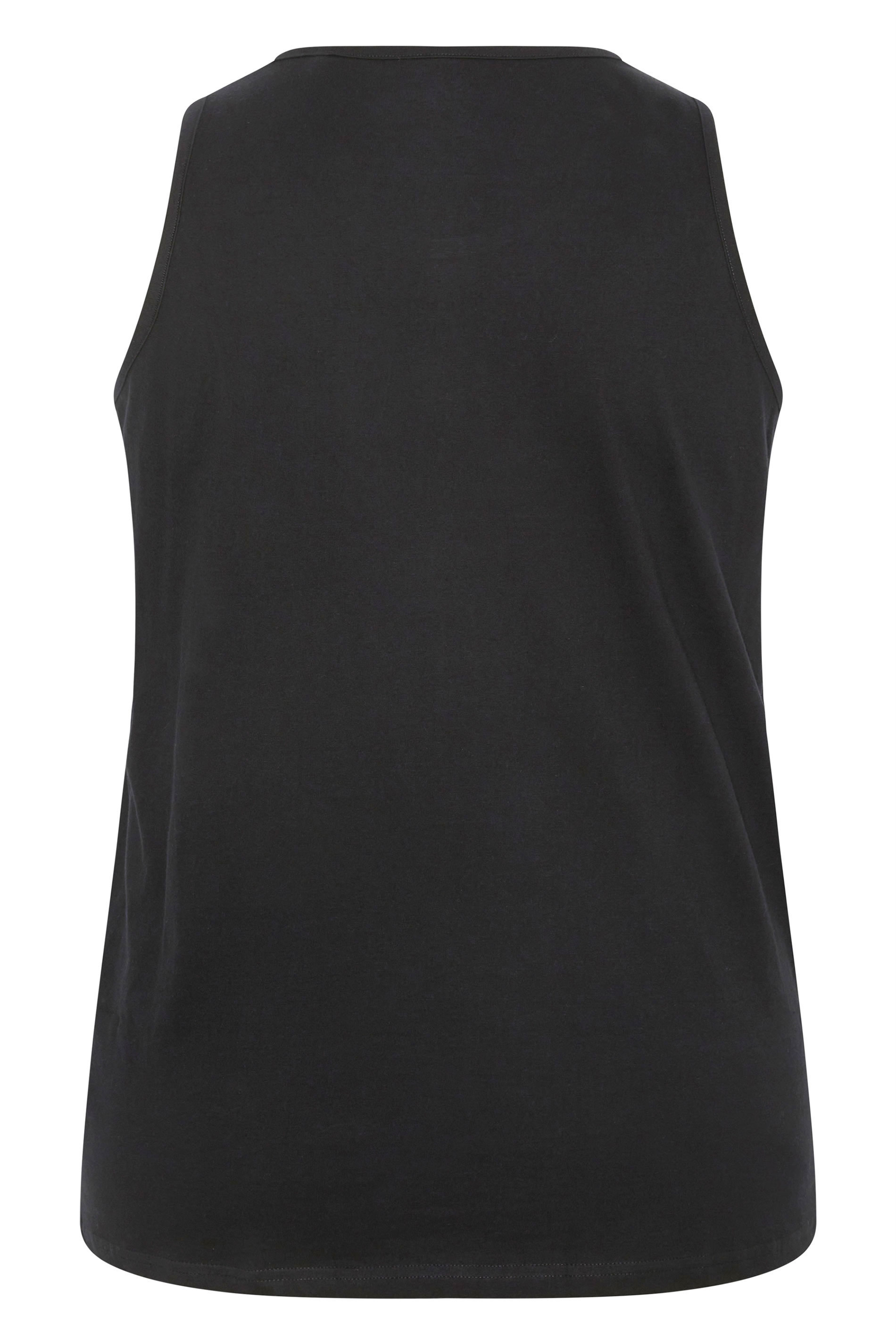 BadRhino Big & Tall Black Extra Long Plain Vest Top | BadRhino 7